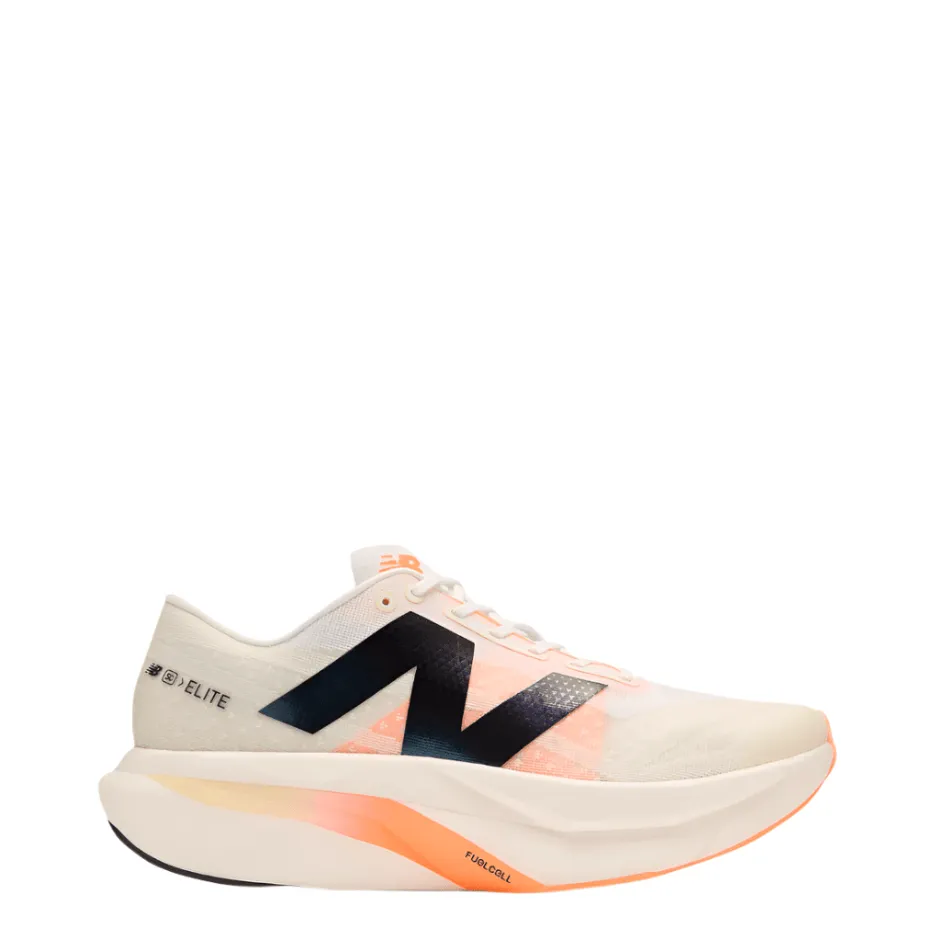 New Balance Damen FuelCell SuperComp Elite V4 Laufschuhe in Weiß/Angora/Leuchtendes Mango SS25