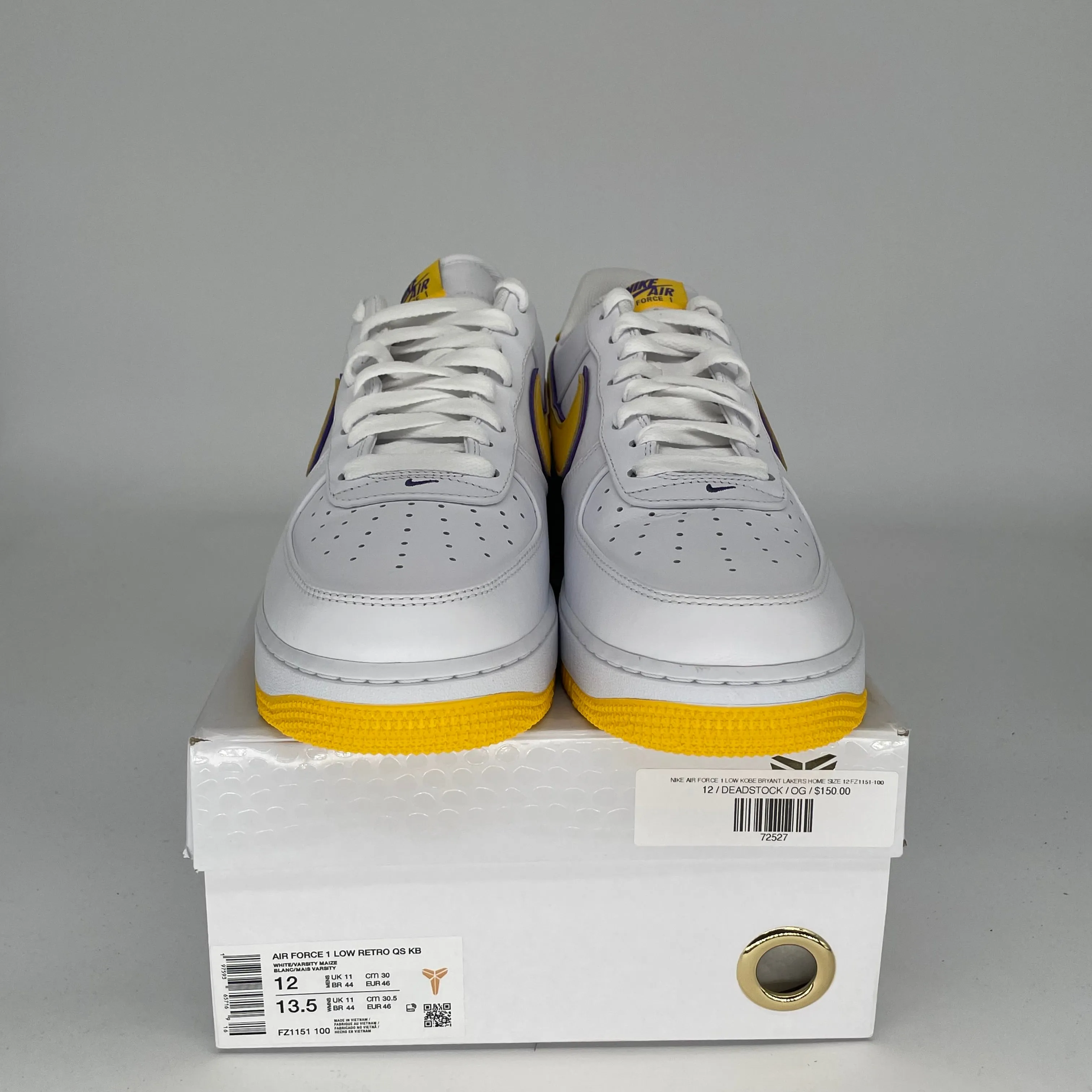 NIKE AIR FORCE 1 LOW KOBE BRYANT LAKERS HEIMGRÖSSE 12 FZ1151-100