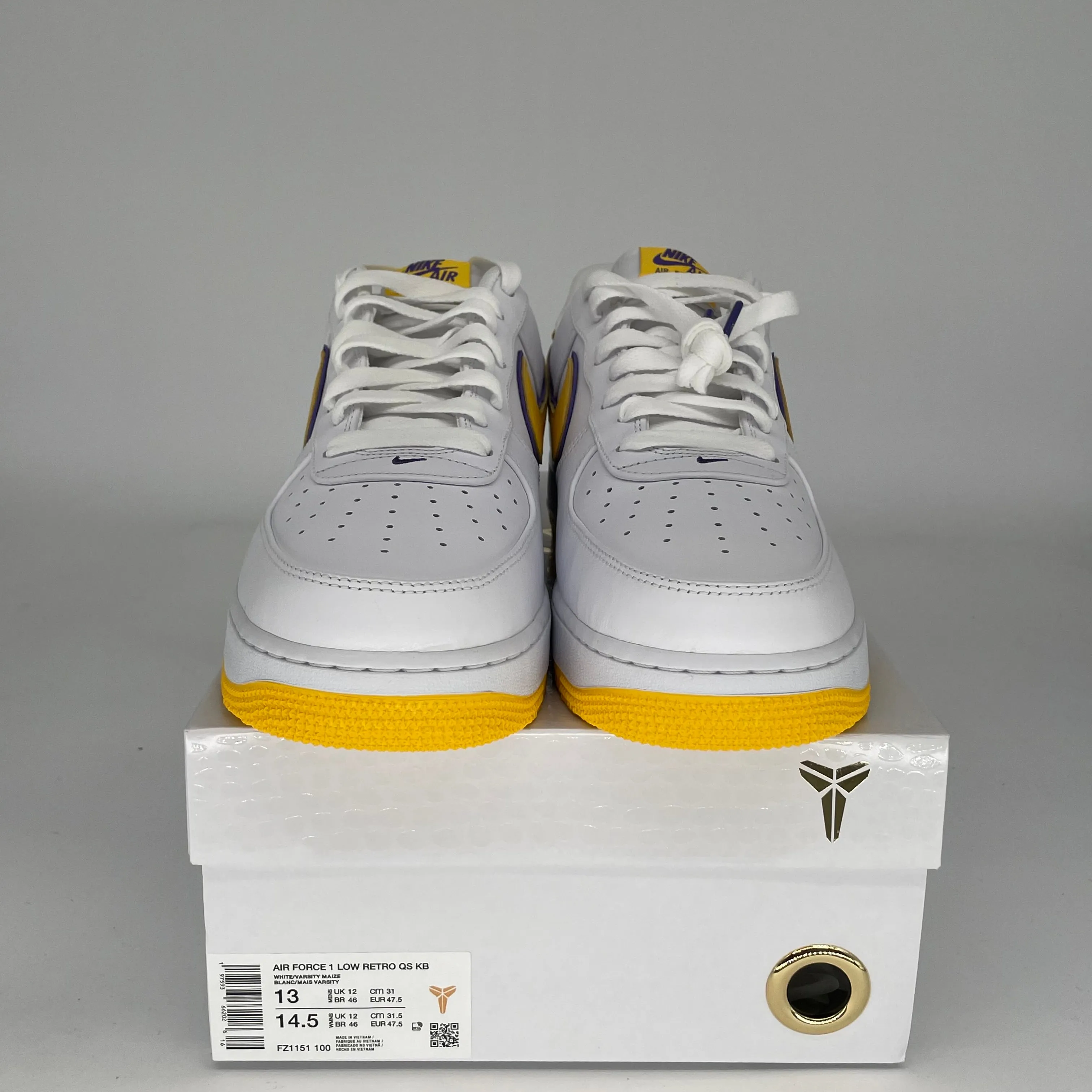 NIKE AIR FORCE 1 LOW KOBE BRYANT LAKERS HEIMGRÖßE 13 FZ1151-100
