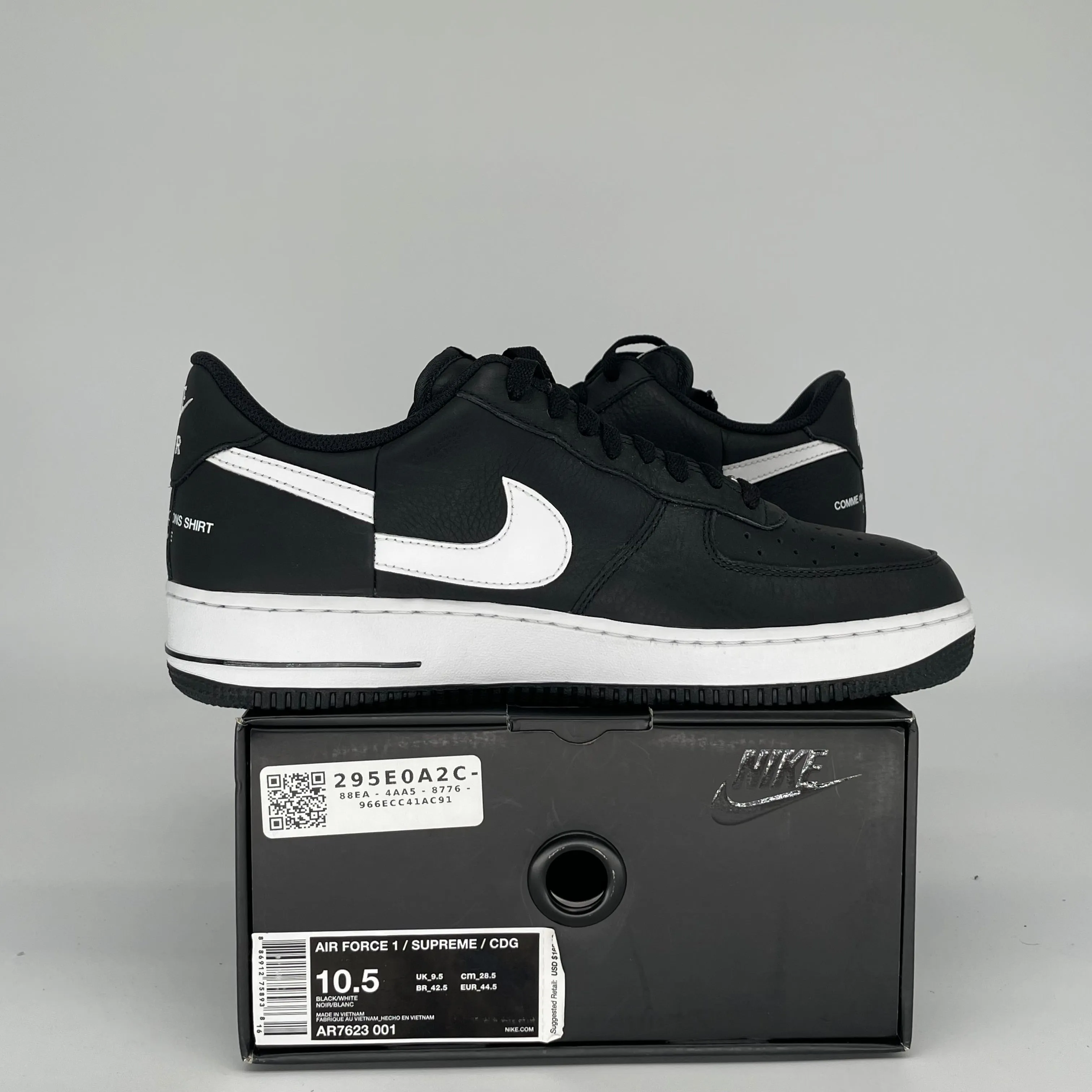 NIKE AIR FORCE 1 LOW SUPREME CDG GRÖßE 10.5 AR7623-001