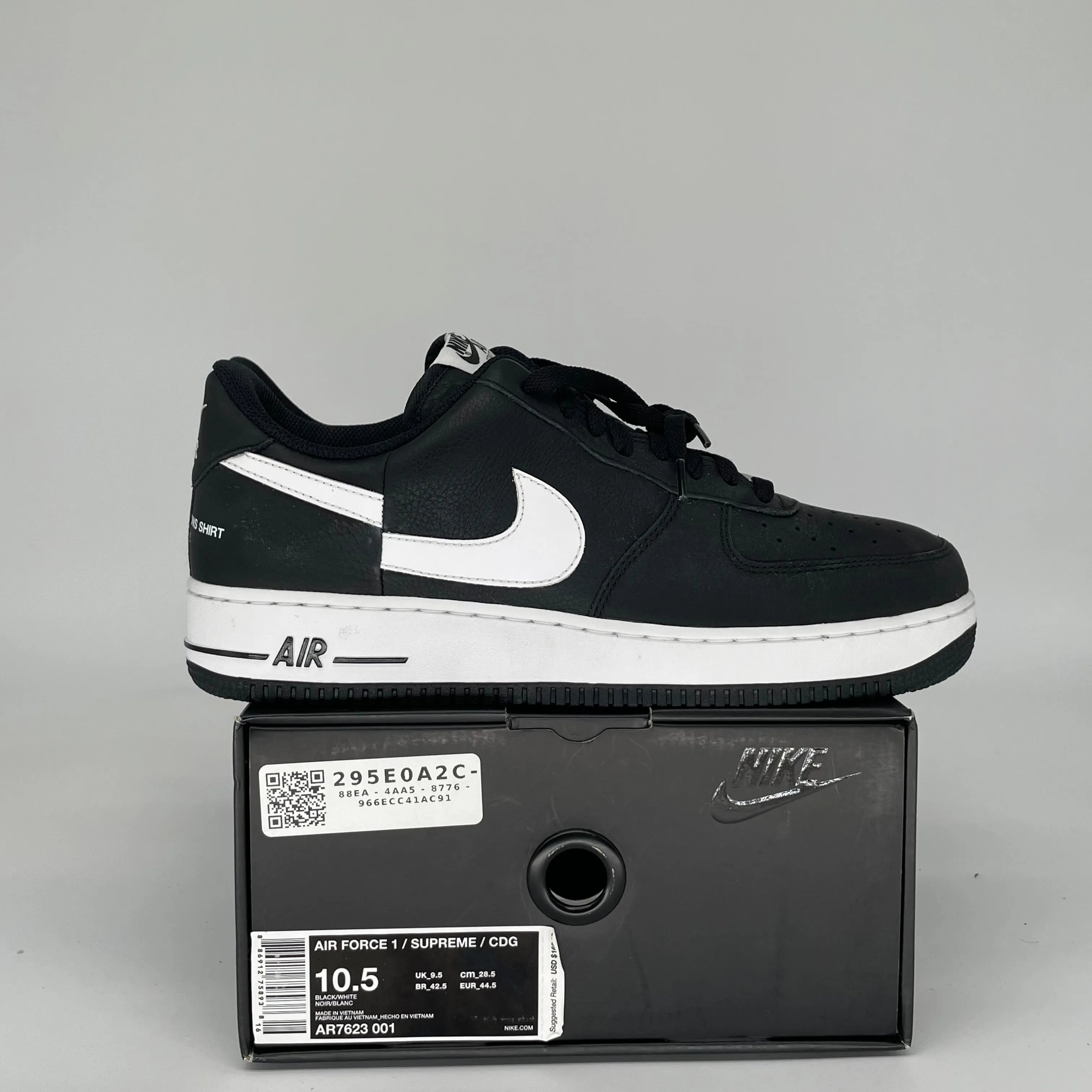 NIKE AIR FORCE 1 LOW SUPREME CDG GRÖßE 10.5 AR7623-001