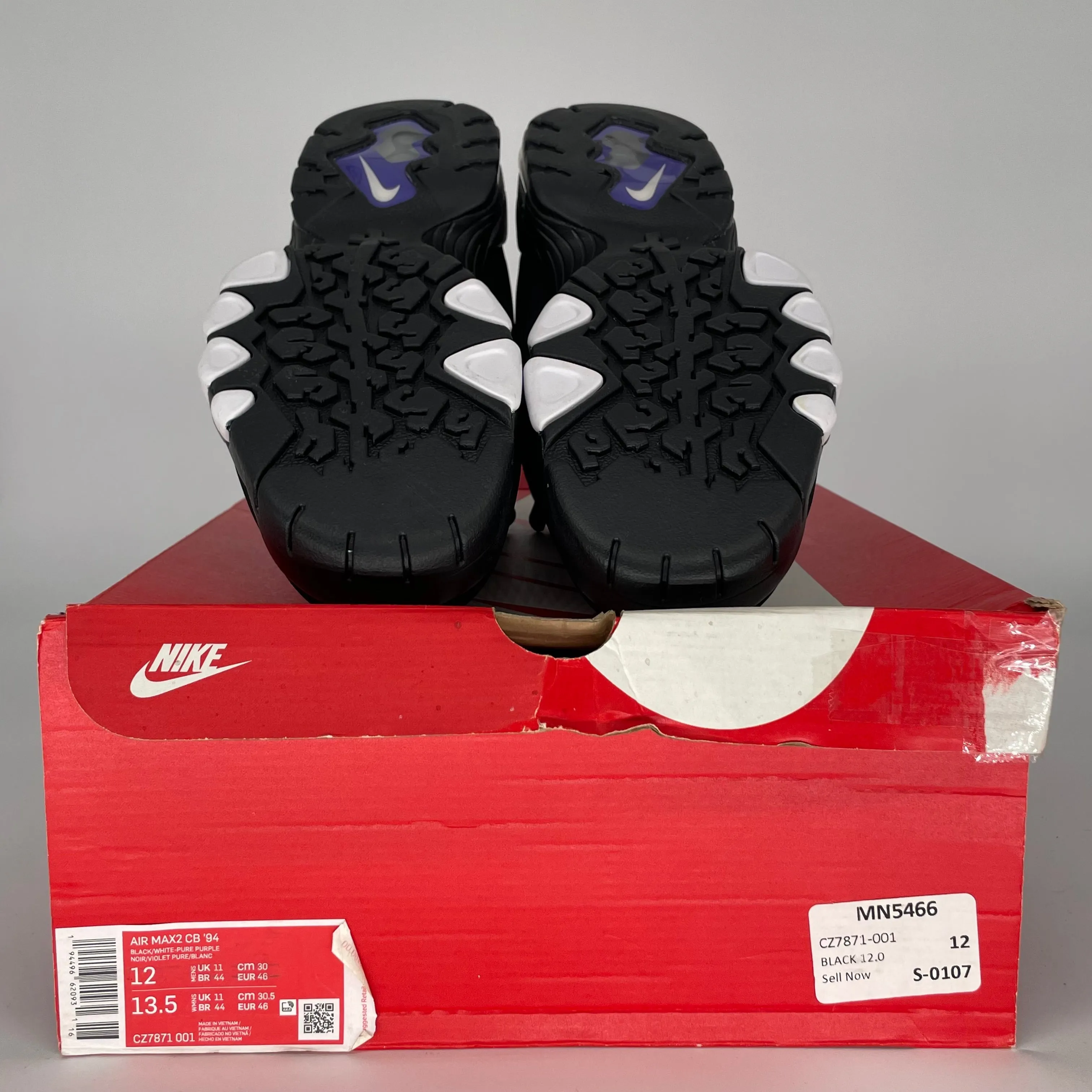 NIKE AIR MAX 2 CB 94 SCHWARZ WEIß LILA GRÖSSE 12 CZ7821-001