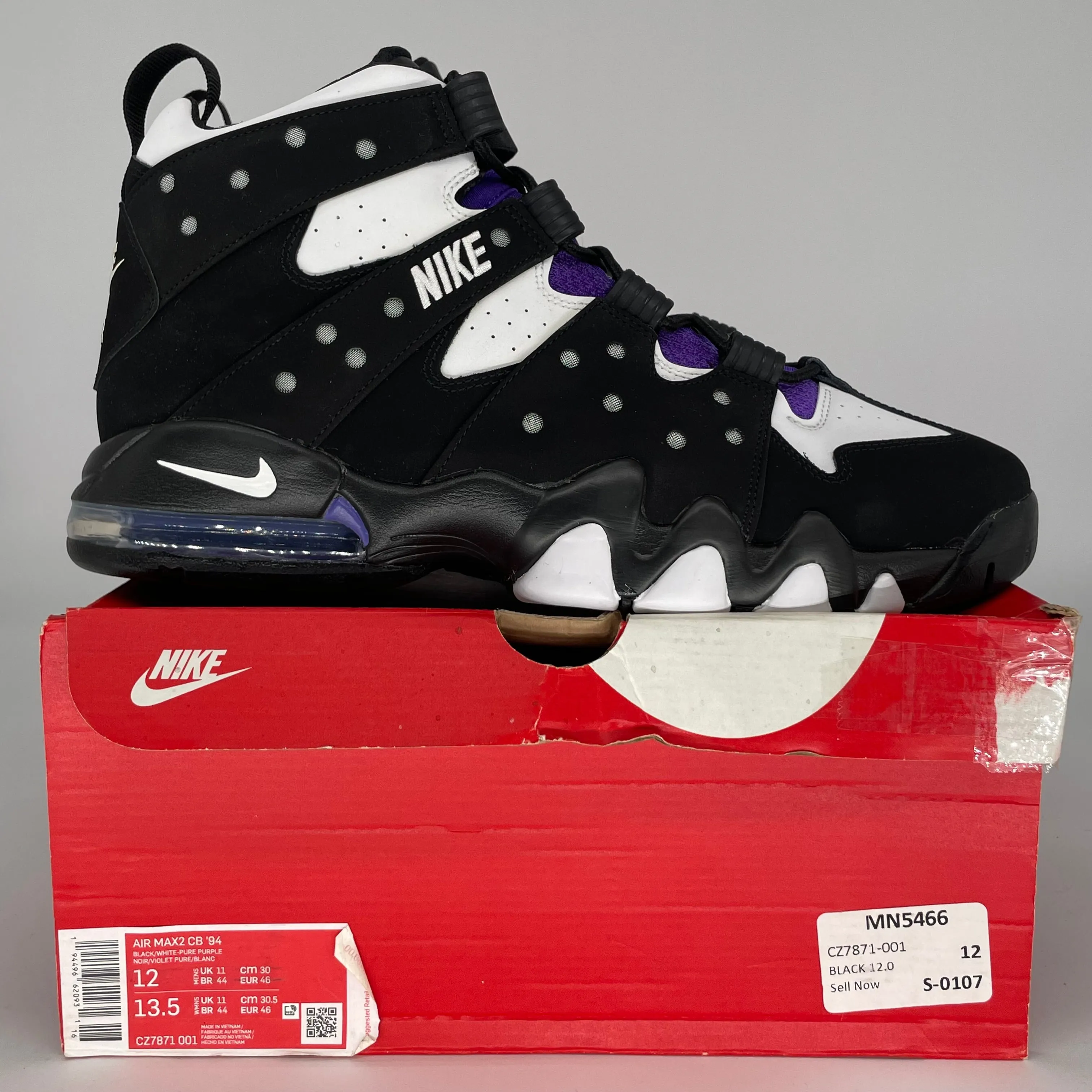 NIKE AIR MAX 2 CB 94 SCHWARZ WEIß LILA GRÖSSE 12 CZ7821-001