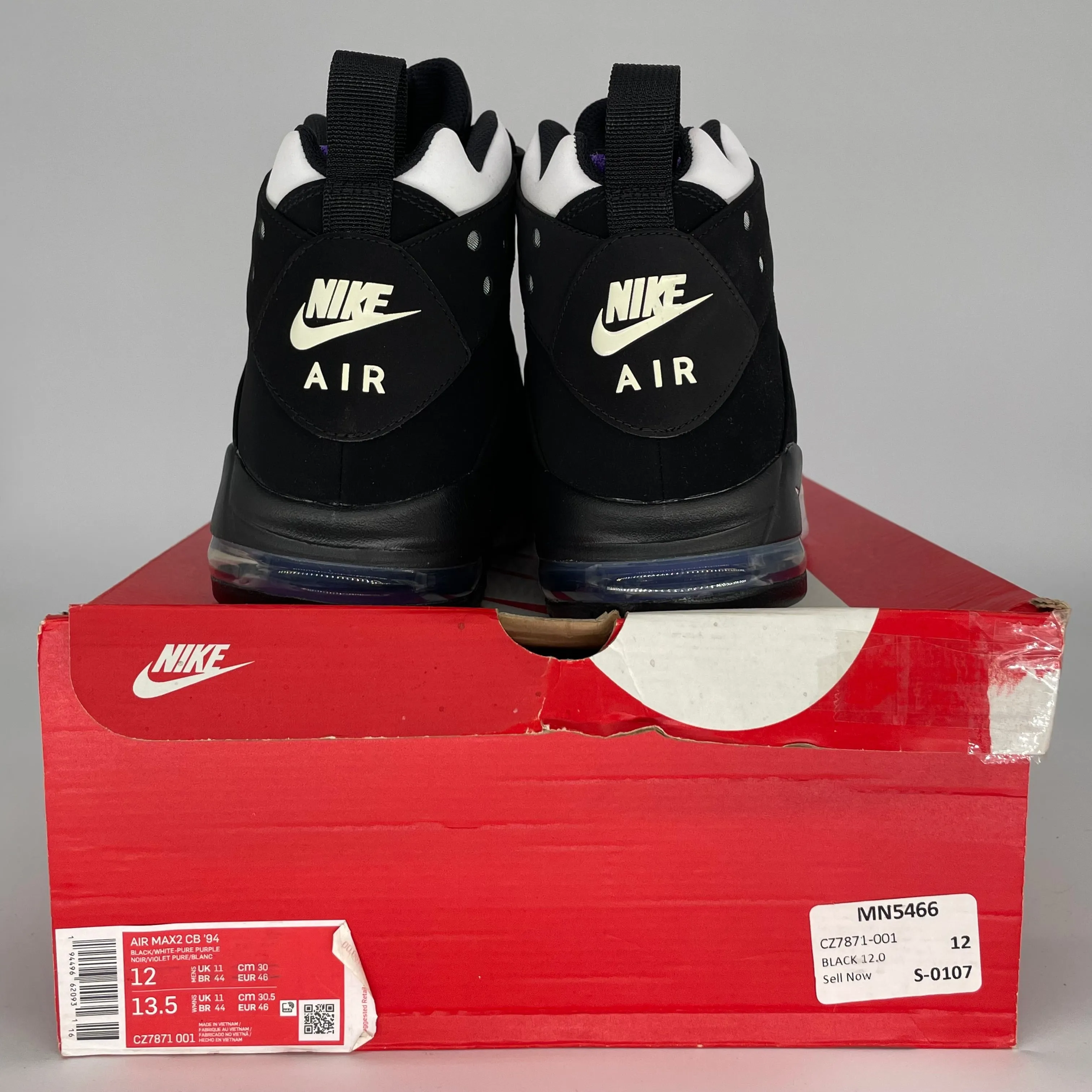 NIKE AIR MAX 2 CB 94 SCHWARZ WEIß LILA GRÖSSE 12 CZ7821-001