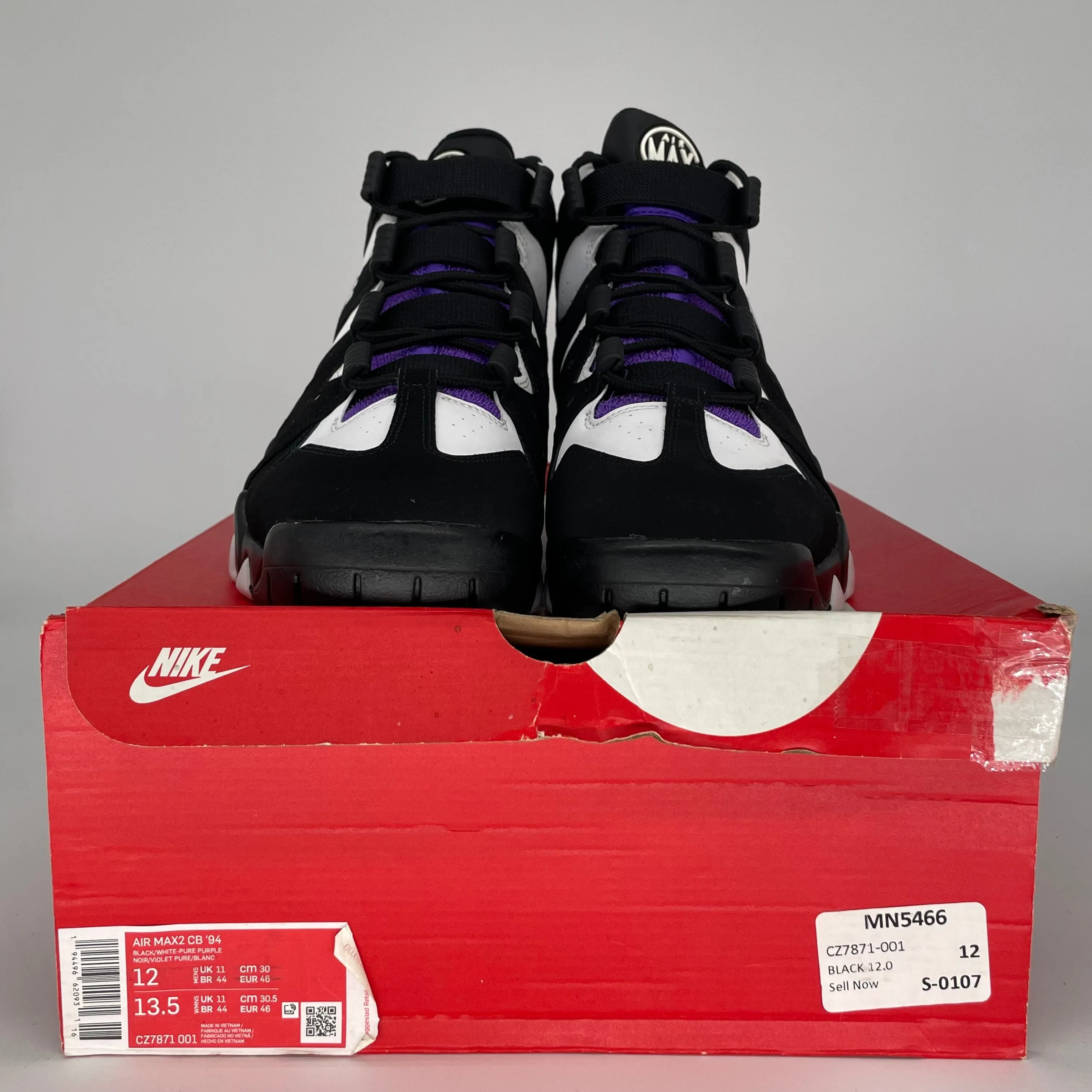 NIKE AIR MAX 2 CB 94 SCHWARZ WEIß LILA GRÖSSE 12 CZ7821-001