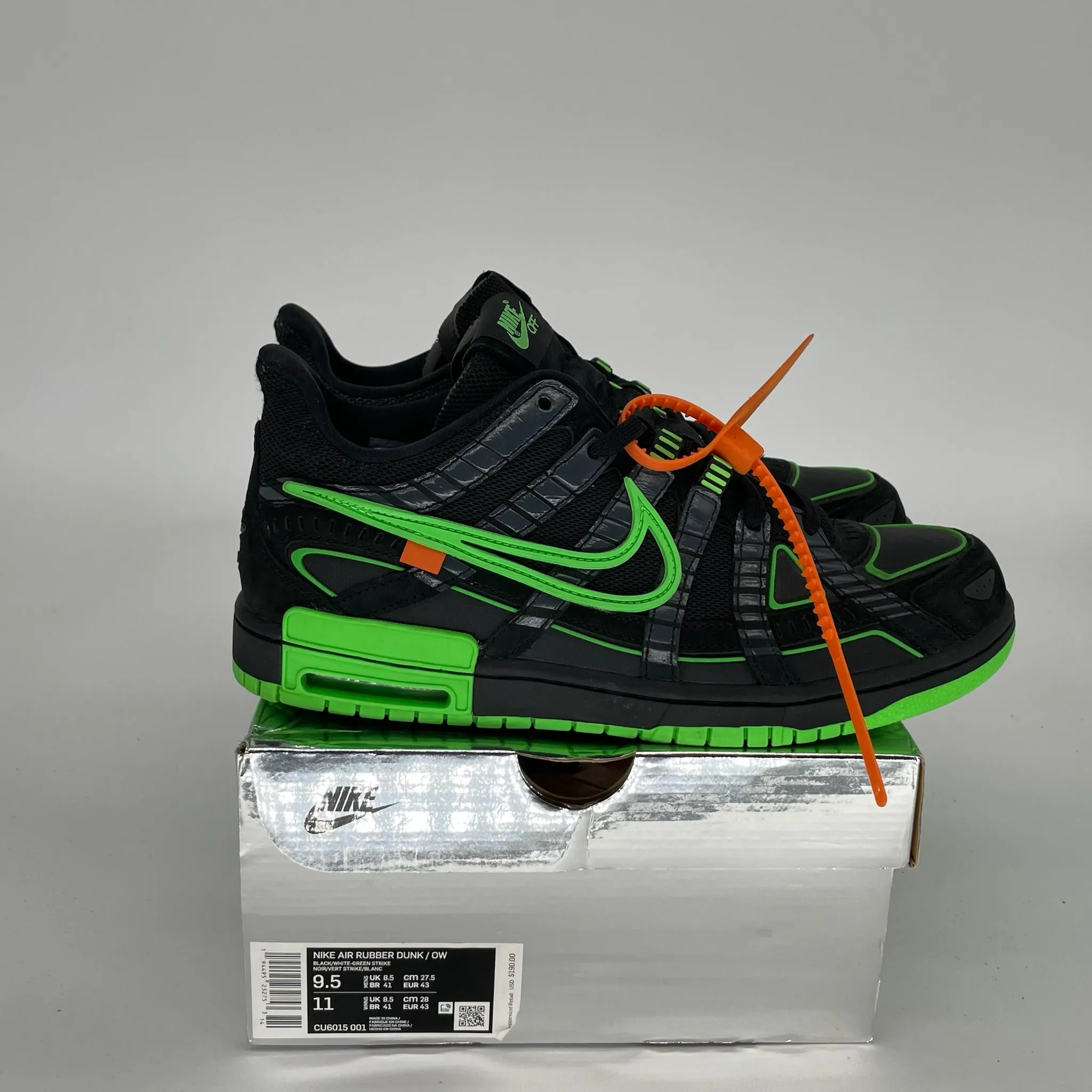 NIKE AIR RUBBER DUNK OFF WHITE GRÜNER STREIKE GRÖSSE 9.5 CU6015-001