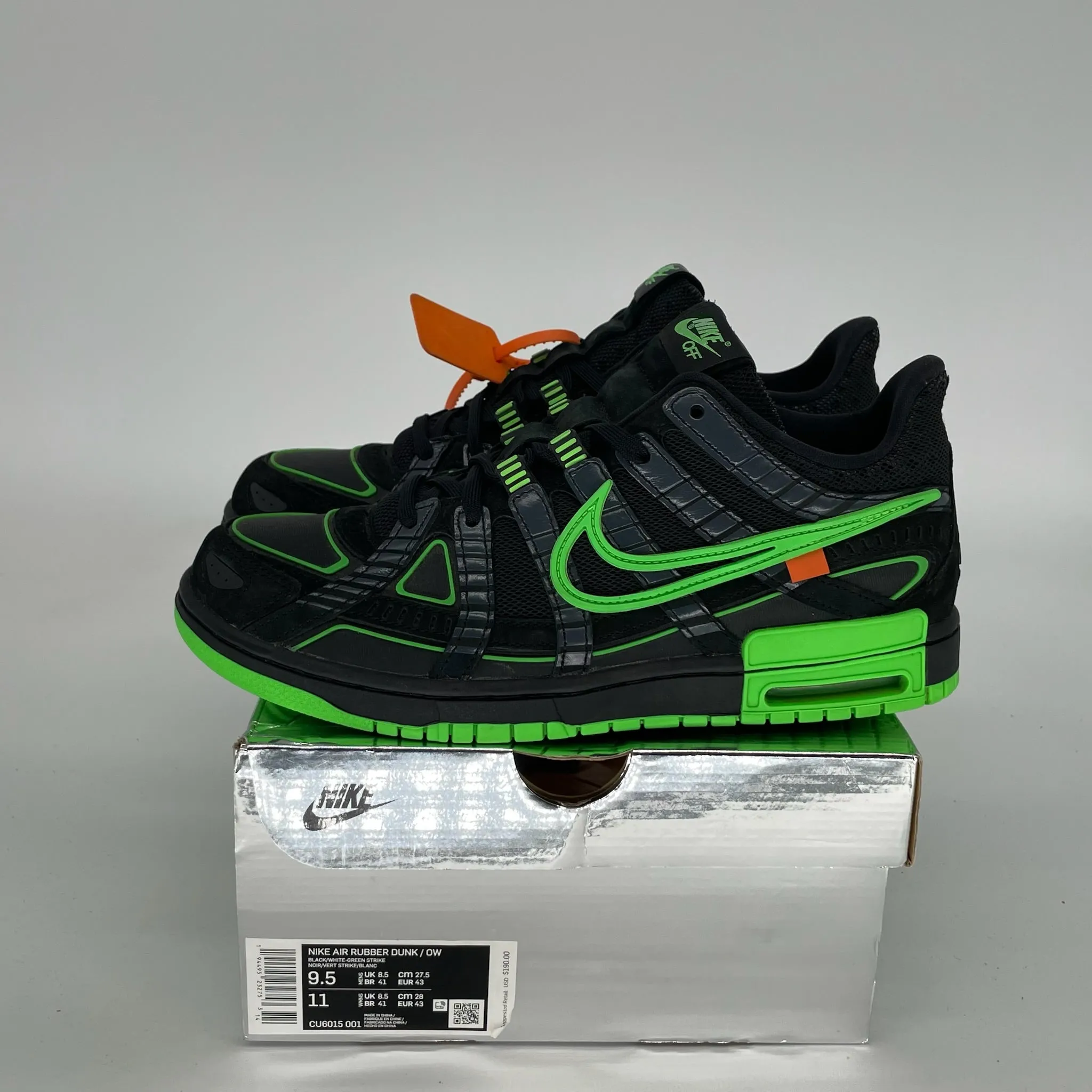 NIKE AIR RUBBER DUNK OFF WHITE GRÜNER STREIKE GRÖSSE 9.5 CU6015-001