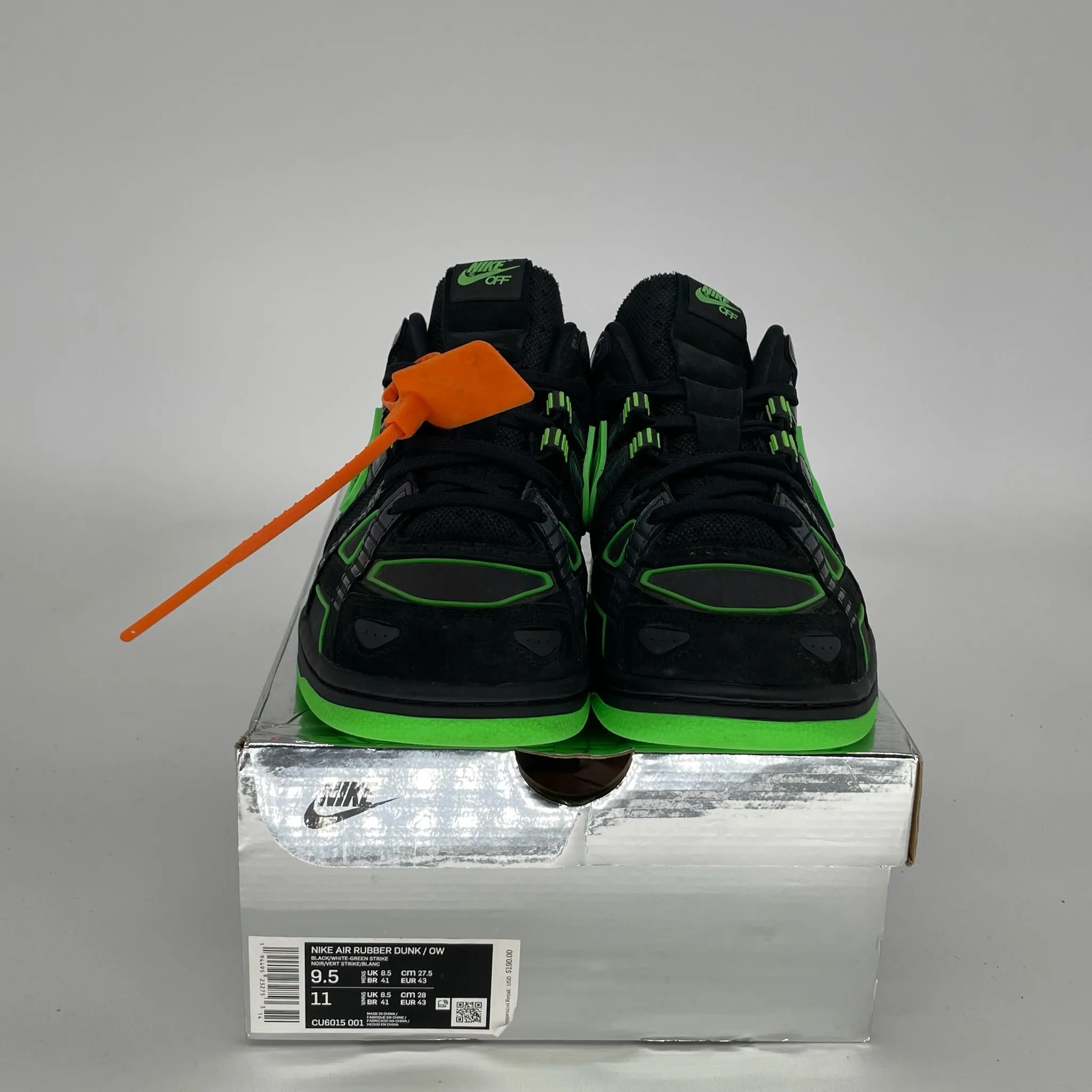 NIKE AIR RUBBER DUNK OFF WHITE GRÜNER STREIKE GRÖSSE 9.5 CU6015-001