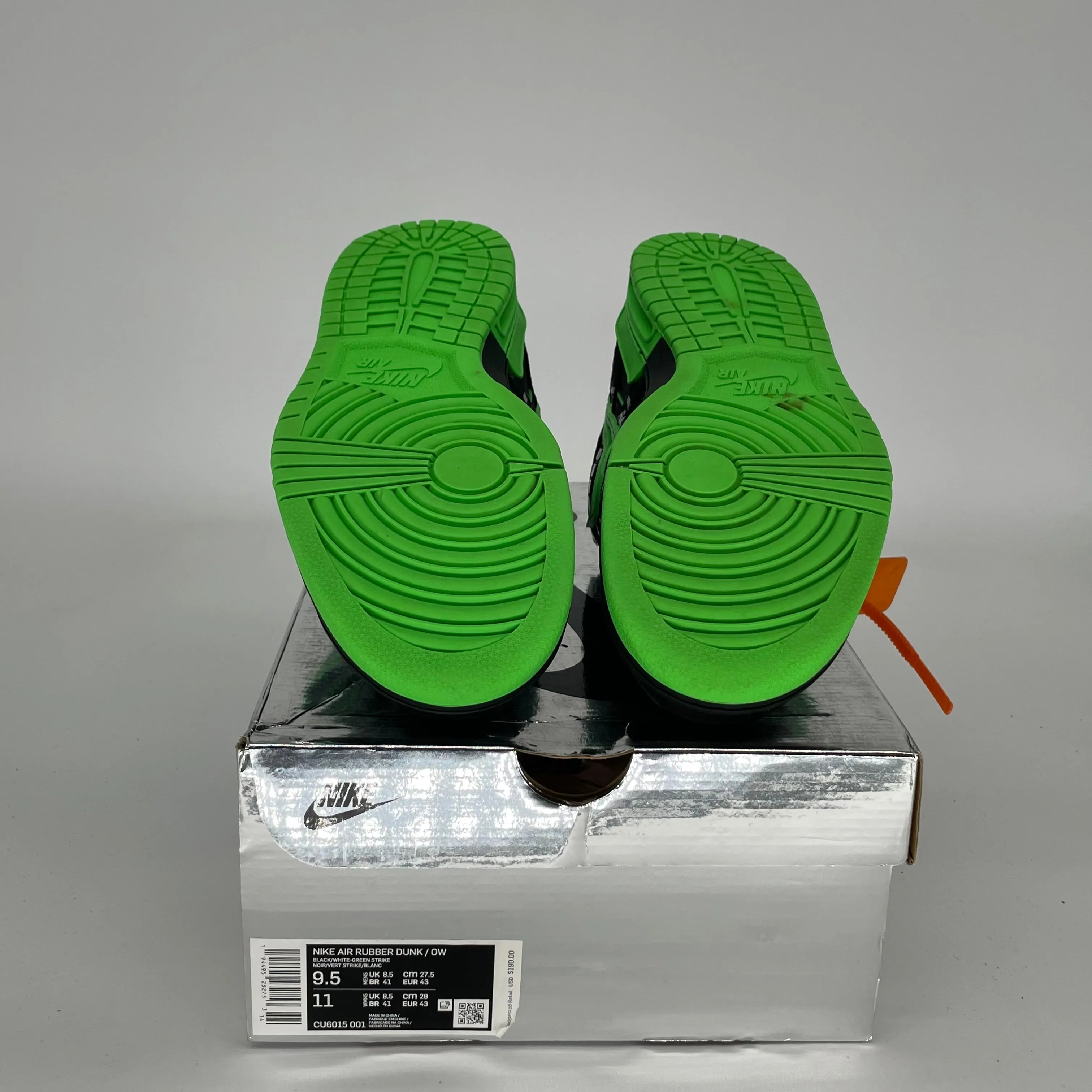 NIKE AIR RUBBER DUNK OFF WHITE GRÜNER STREIKE GRÖSSE 9.5 CU6015-001