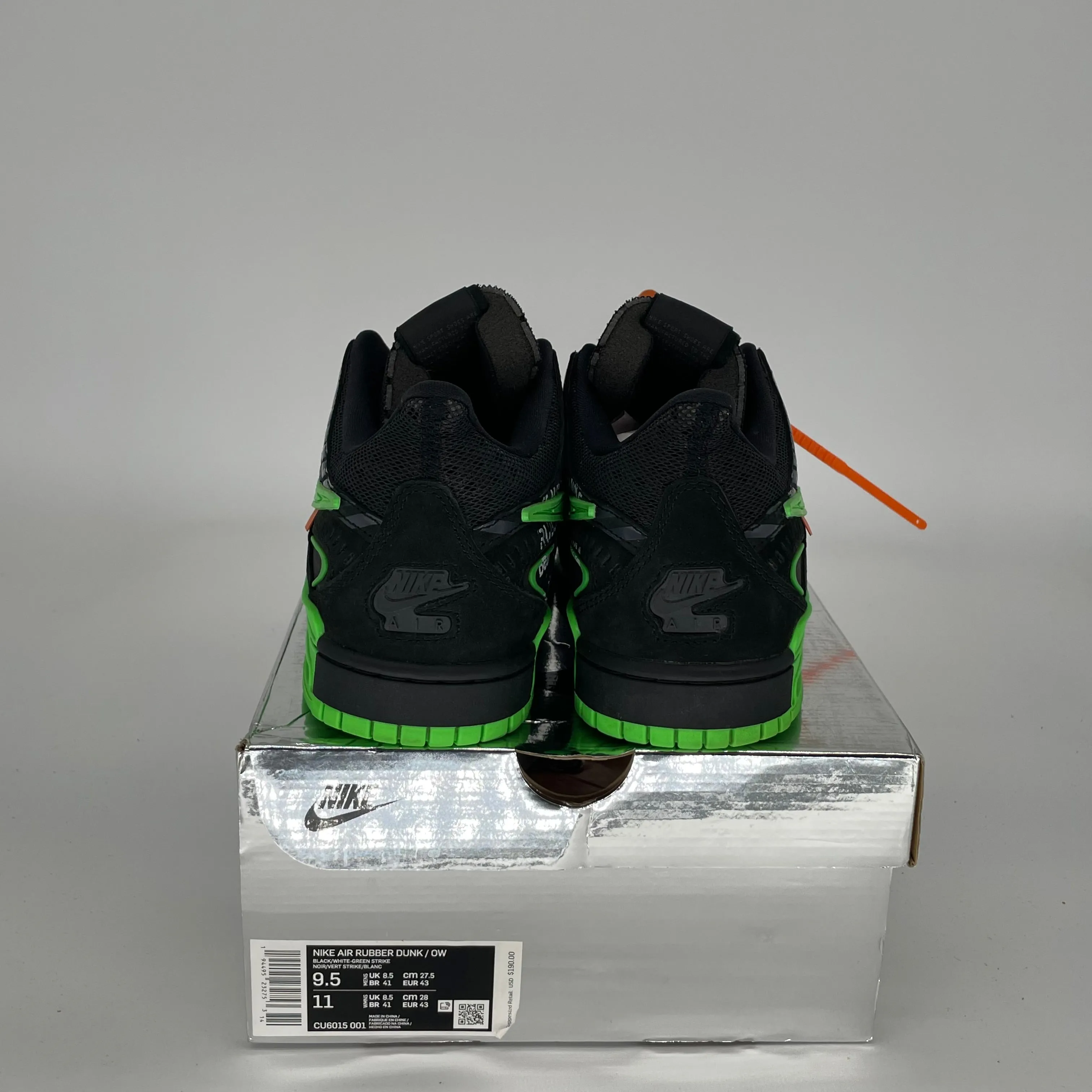 NIKE AIR RUBBER DUNK OFF WHITE GRÜNER STREIKE GRÖSSE 9.5 CU6015-001