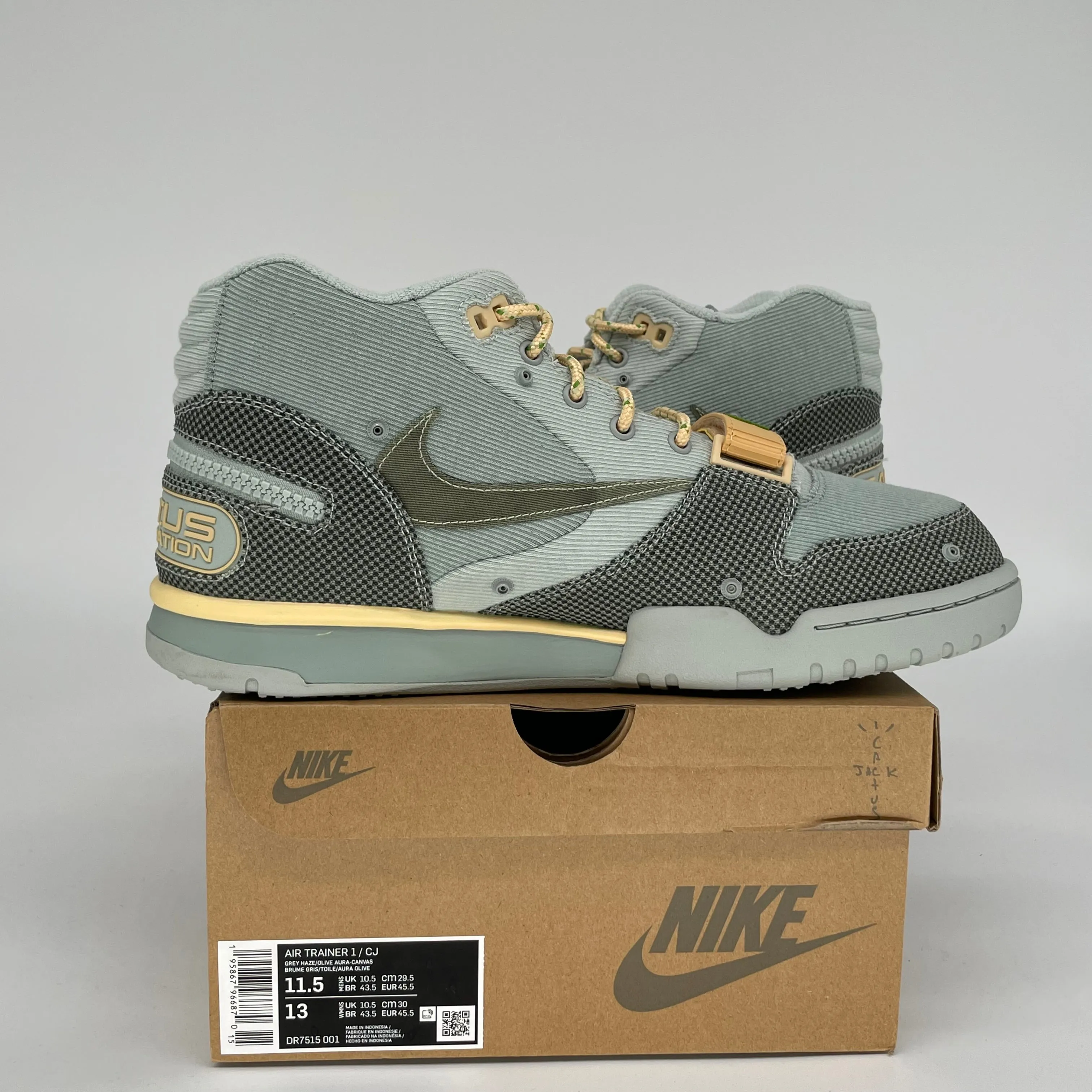 NIKE AIR TRAINER 1 CACTUS JACK GRAUER DUNST GRÖSSE 11.5 DR7515-001
