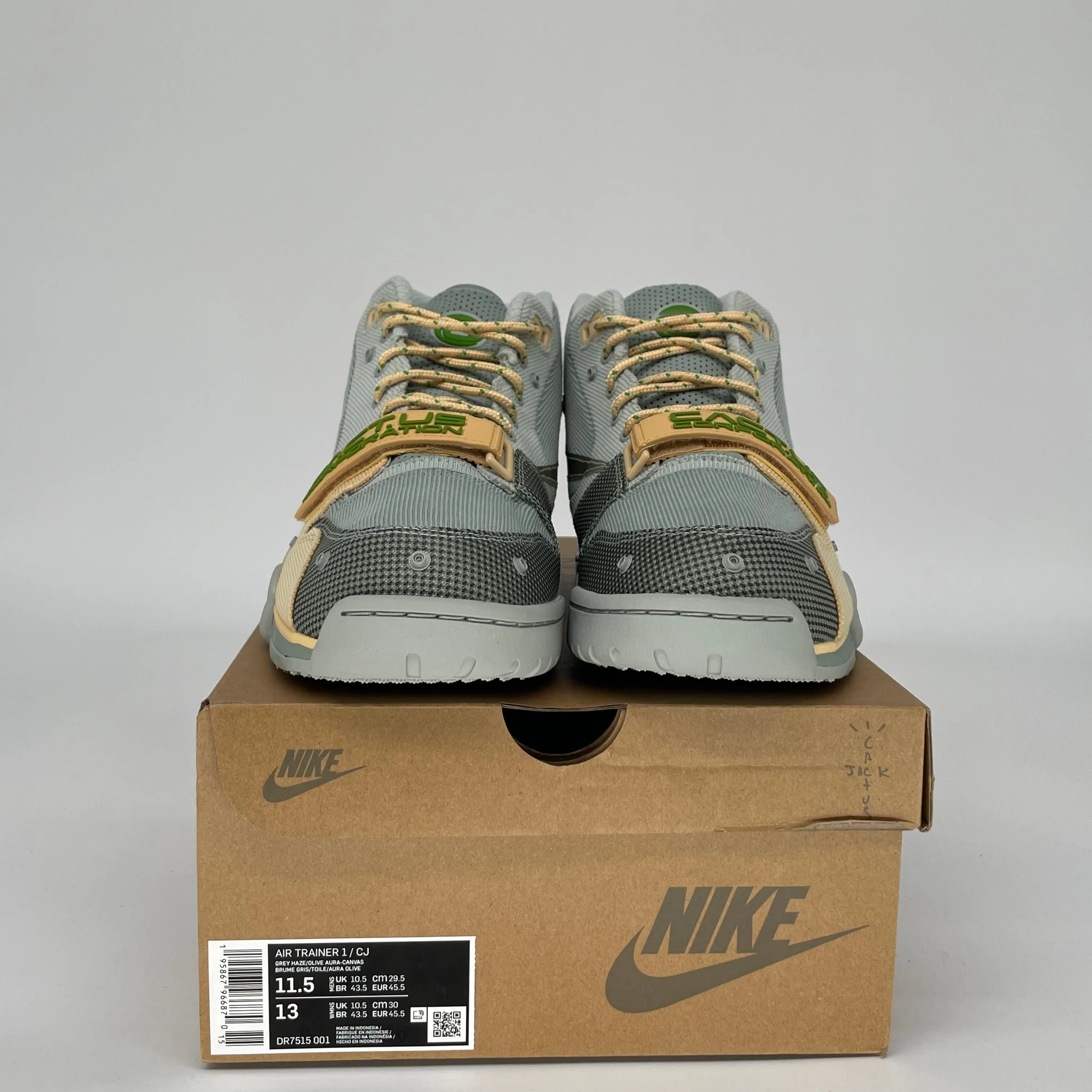 NIKE AIR TRAINER 1 CACTUS JACK GRAUER DUNST GRÖSSE 11.5 DR7515-001