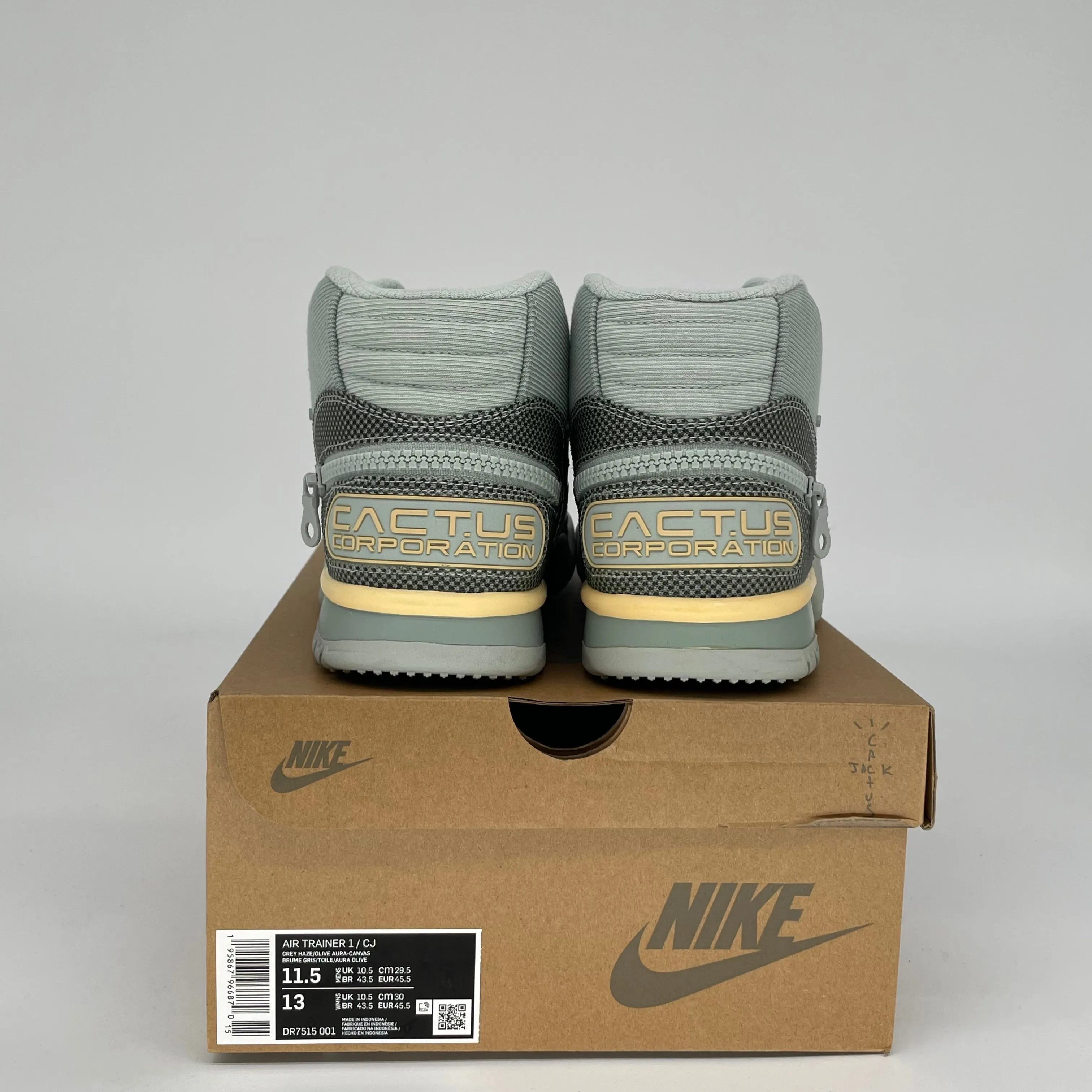 NIKE AIR TRAINER 1 CACTUS JACK GRAUER DUNST GRÖSSE 11.5 DR7515-001