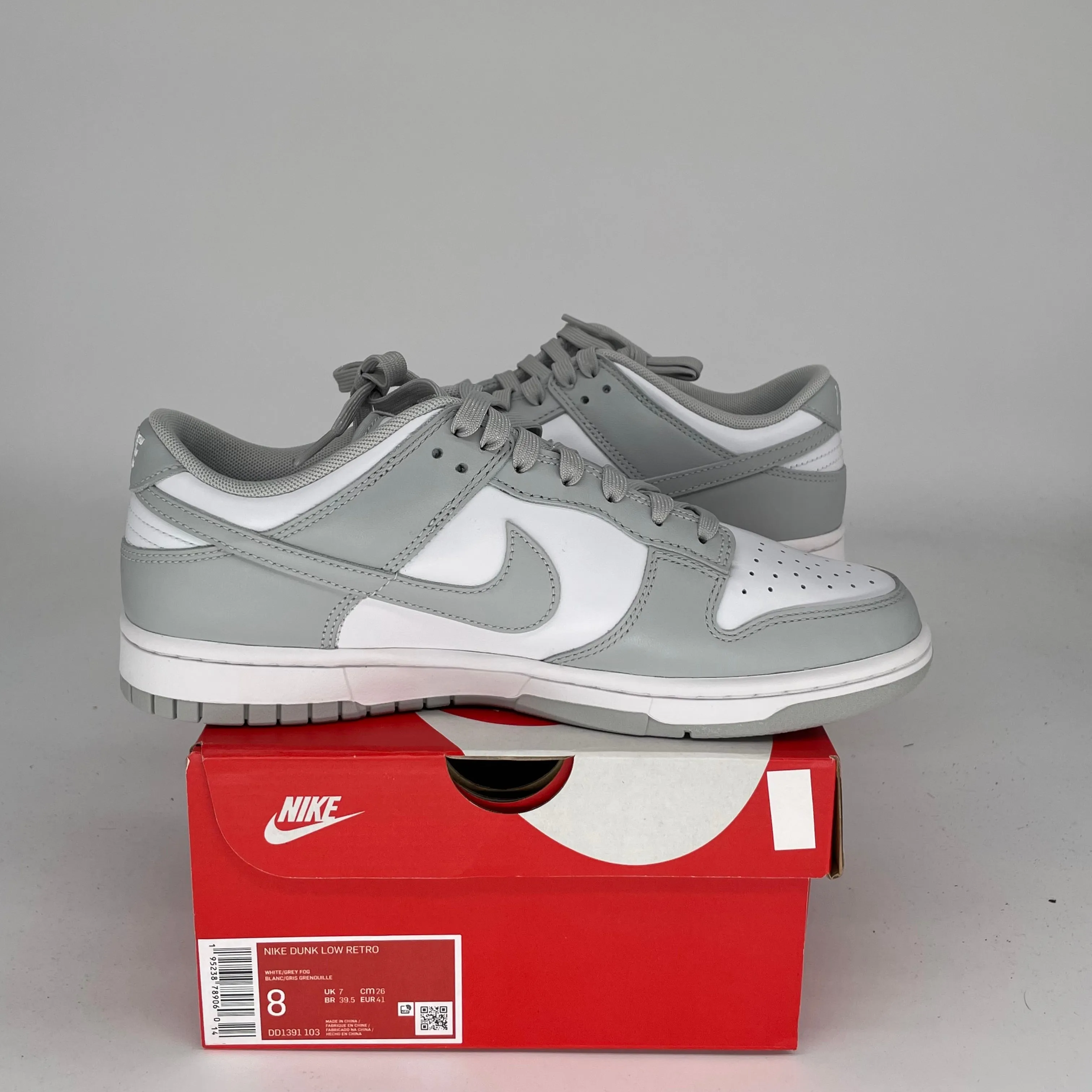 NIKE DUNK LOW GRAUER NEBEL GRÖSSE 8 DD1391-103