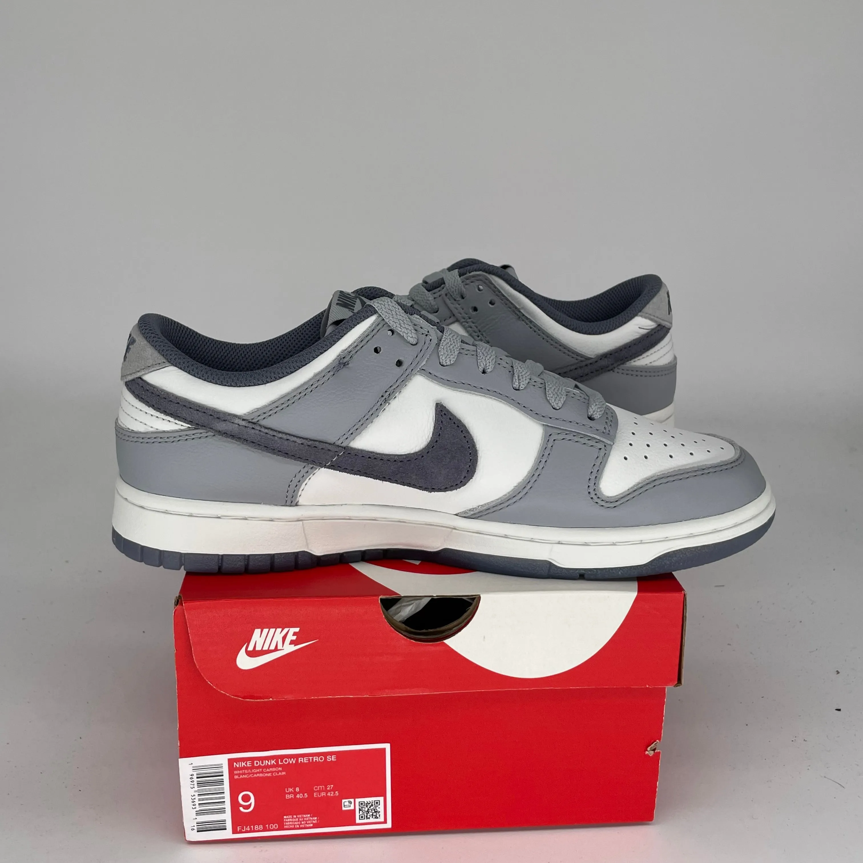 NIKE DUNK LOW LIGHT CARBON GRÖßE 9 FJ4188-100