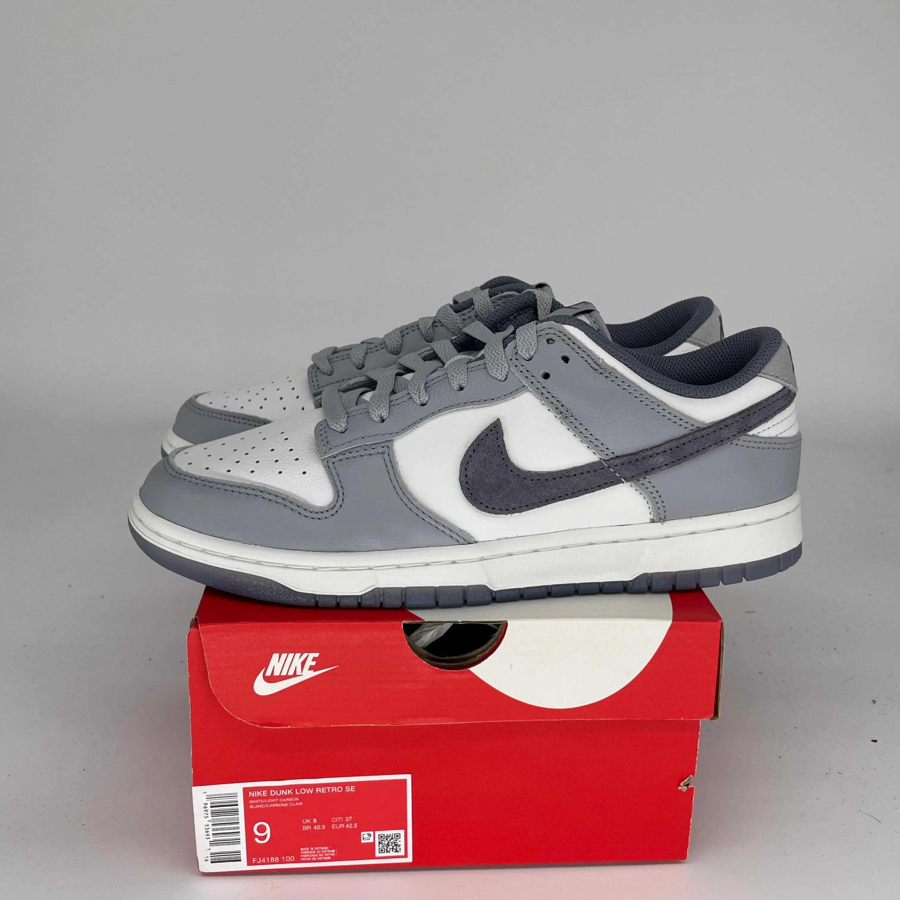 NIKE DUNK LOW LIGHT CARBON GRÖßE 9 FJ4188-100
