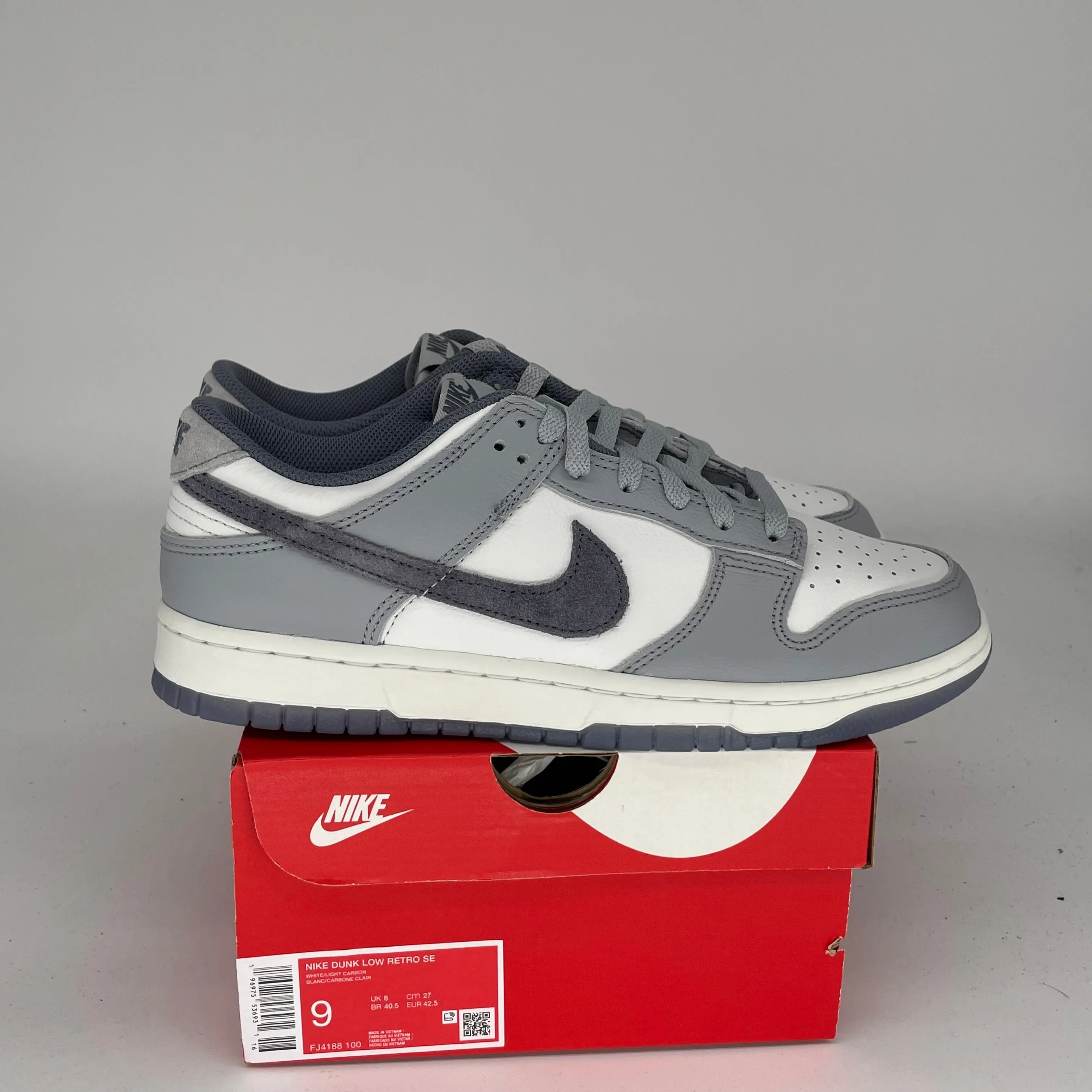 NIKE DUNK LOW LIGHT CARBON GRÖßE 9 FJ4188-100