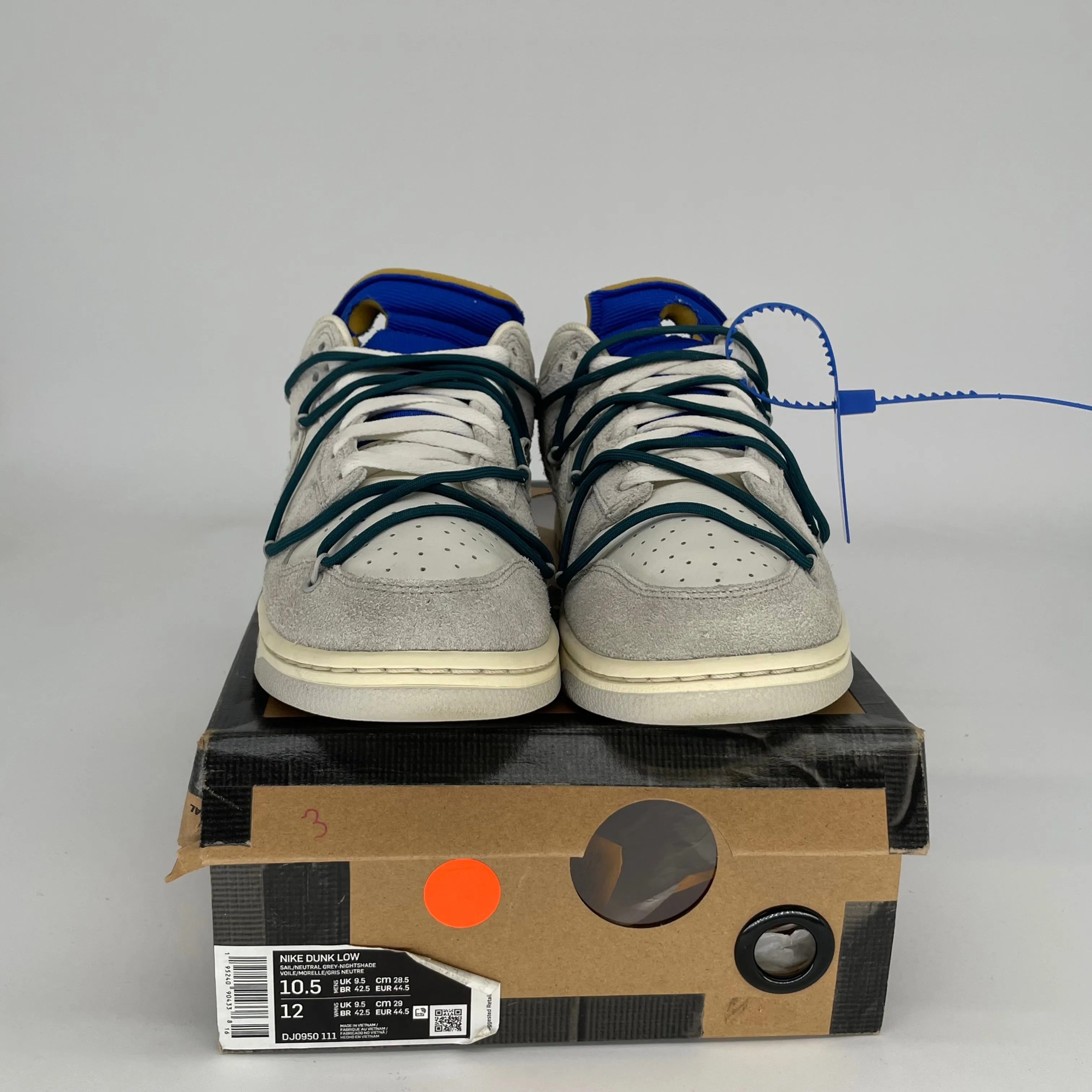 NIKE DUNK LOW OFF WHITE LOT 16 GRÖSSE 10.5 DJ0950-111