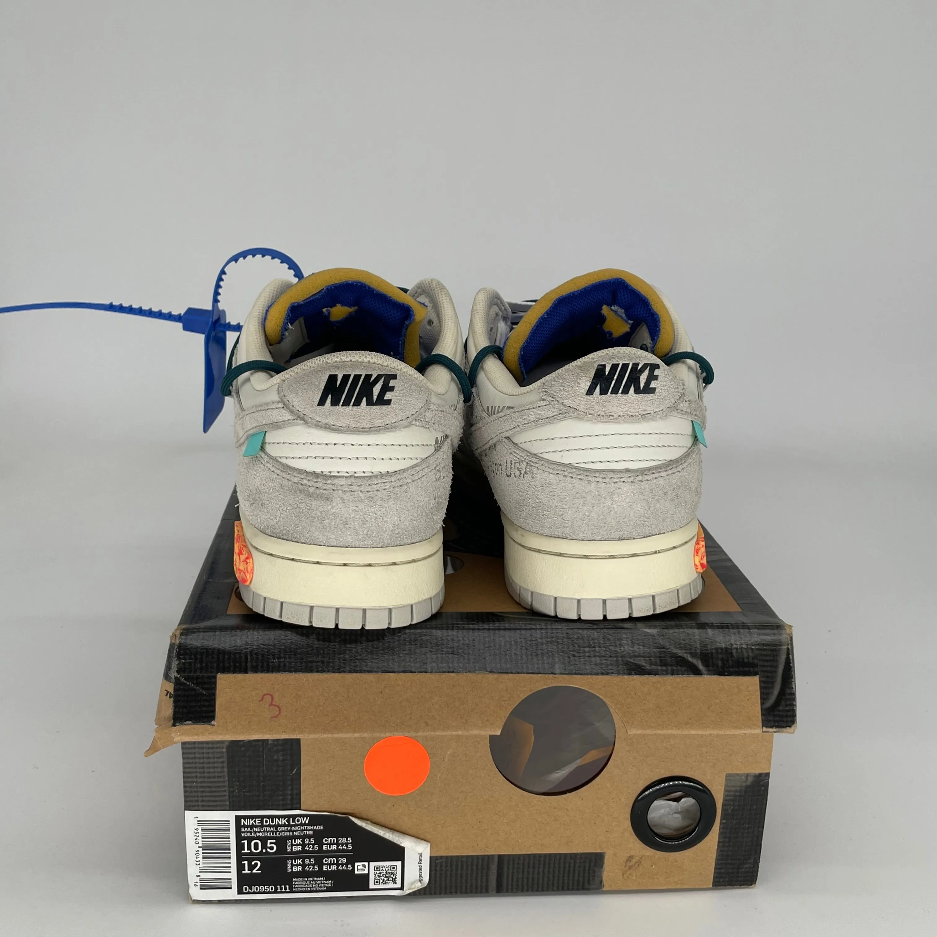 NIKE DUNK LOW OFF WHITE LOT 16 GRÖSSE 10.5 DJ0950-111