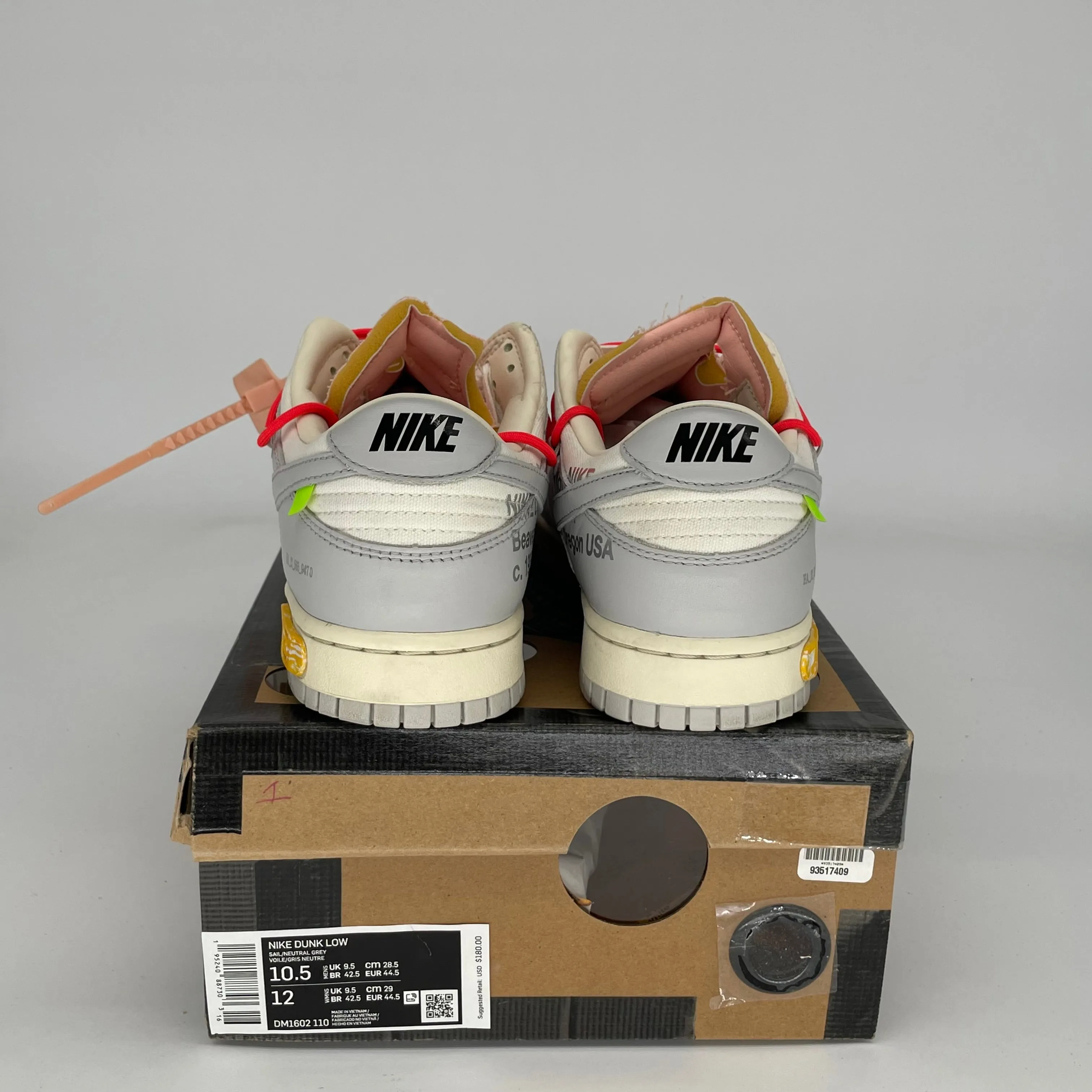 NIKE DUNK LOW OFF WHITE LOT 6 GRÖSSE 10.5 DM1602-110
