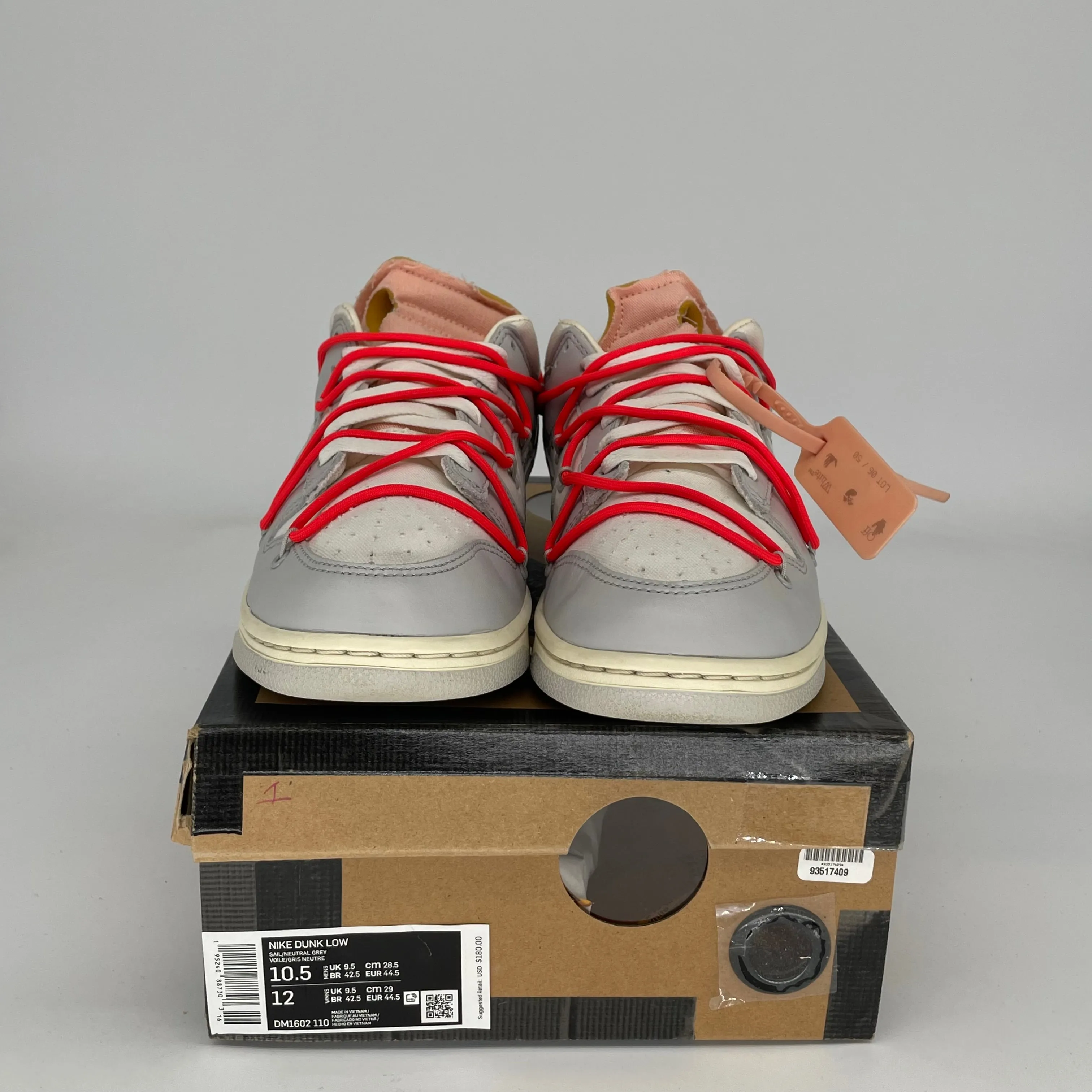 NIKE DUNK LOW OFF WHITE LOT 6 GRÖSSE 10.5 DM1602-110
