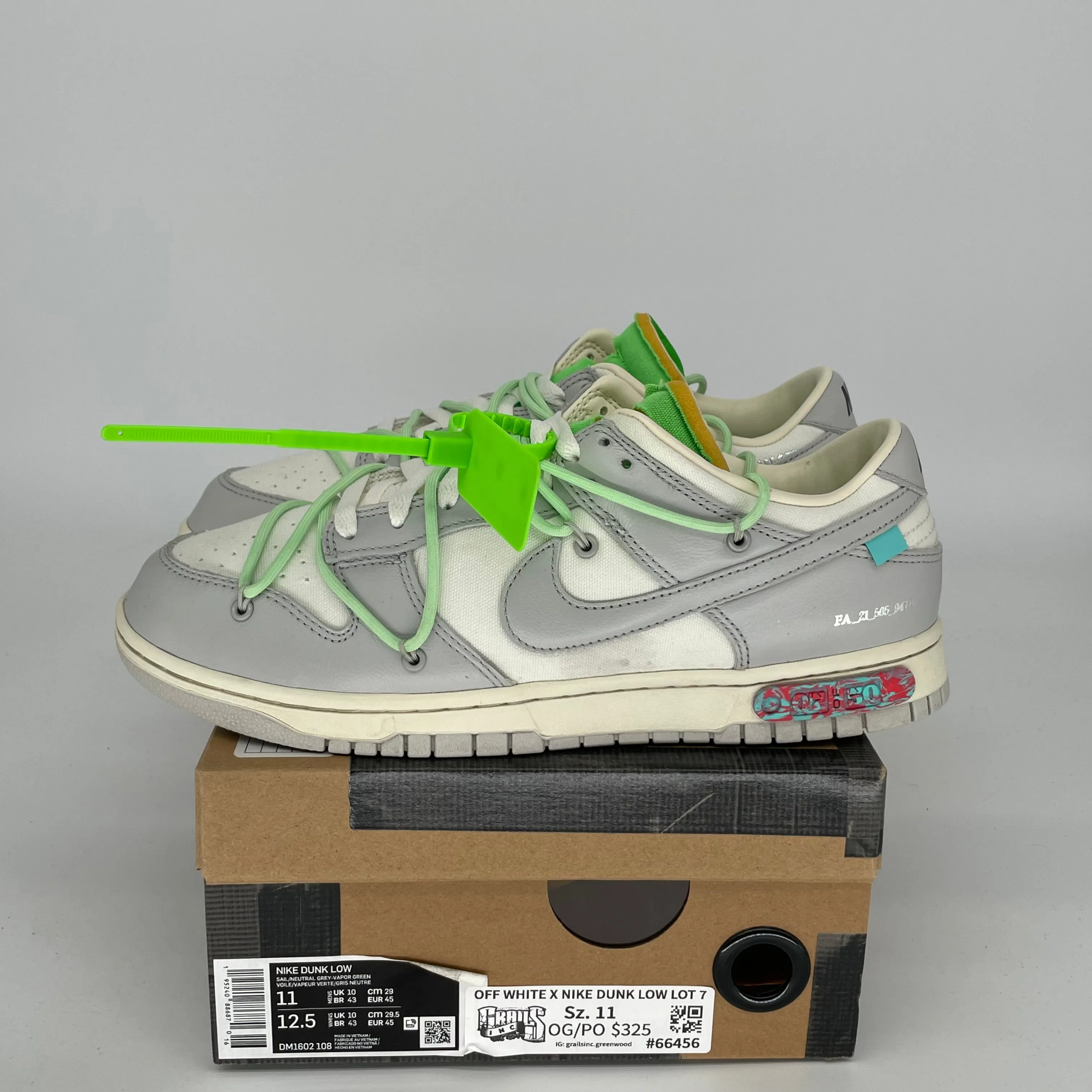 NIKE DUNK LOW OFF WHITE LOT 7 GRÖSSE 11 DM1602-108