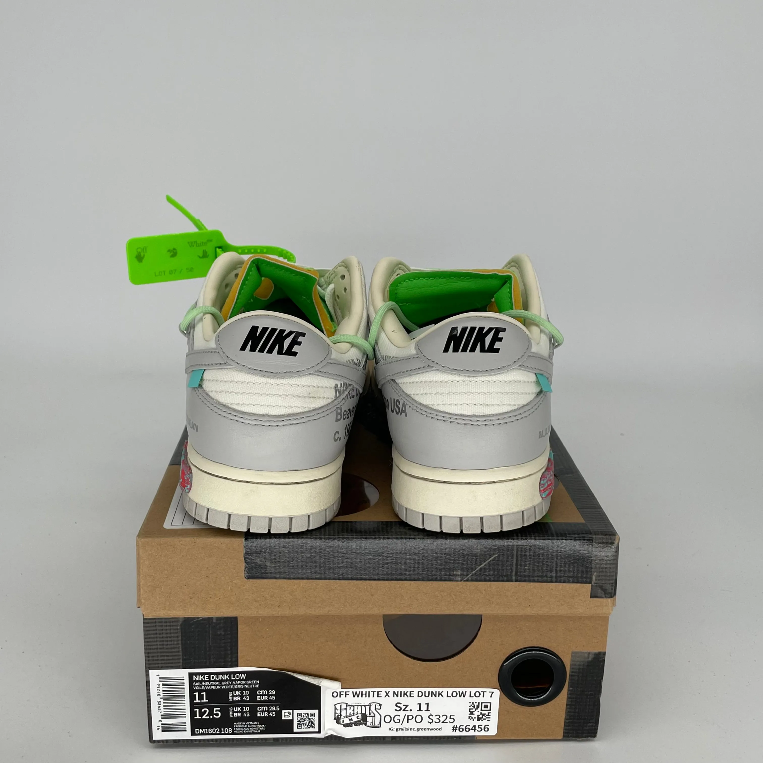 NIKE DUNK LOW OFF WHITE LOT 7 GRÖSSE 11 DM1602-108