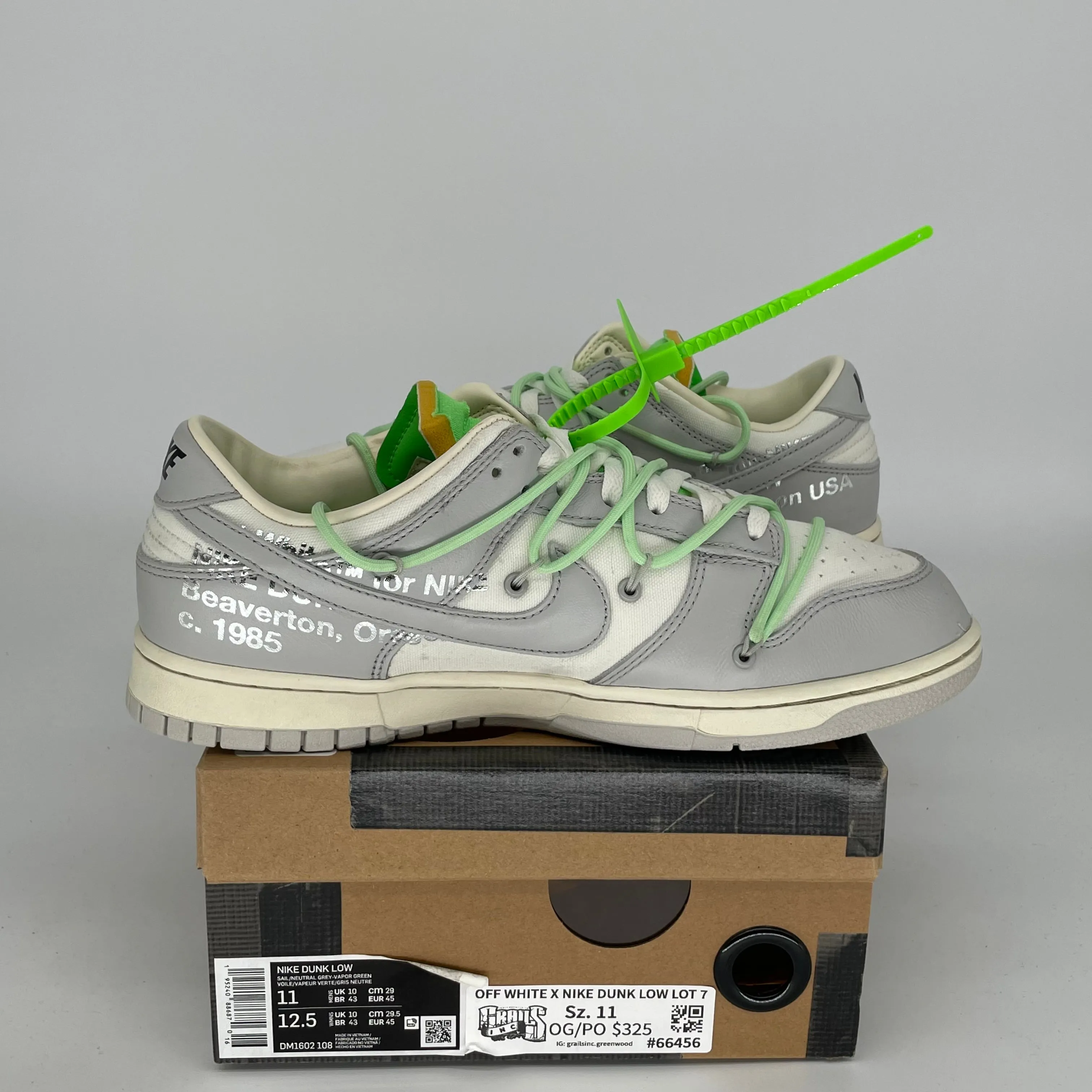 NIKE DUNK LOW OFF WHITE LOT 7 GRÖSSE 11 DM1602-108