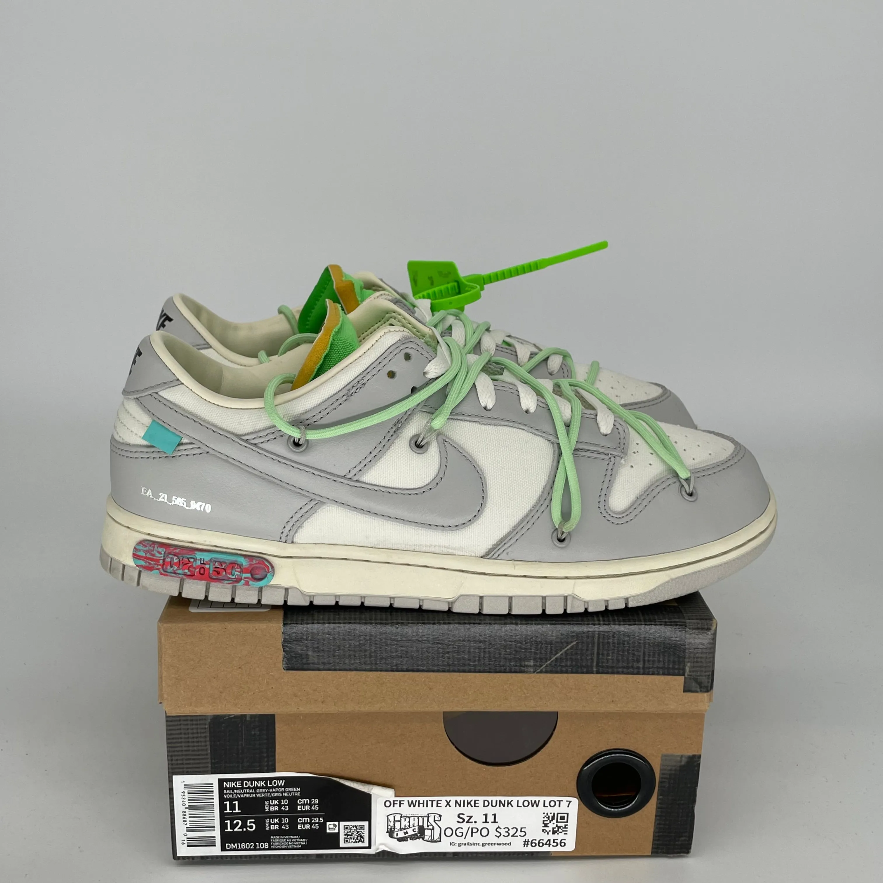 NIKE DUNK LOW OFF WHITE LOT 7 GRÖSSE 11 DM1602-108