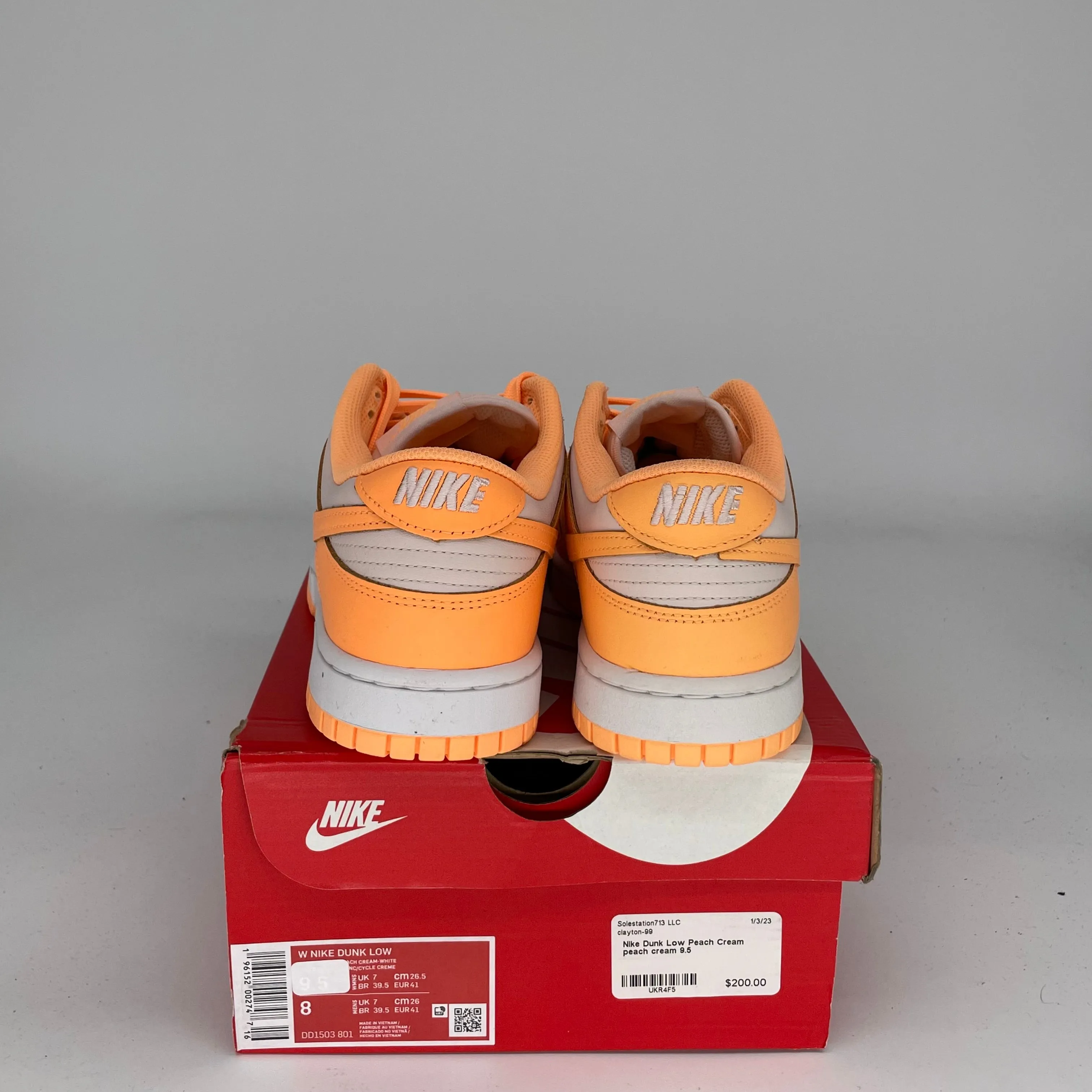 NIKE DUNK LOW PFIRSICH-CREME DAMEN GRÖSSE 8/9.5W DD1503-801