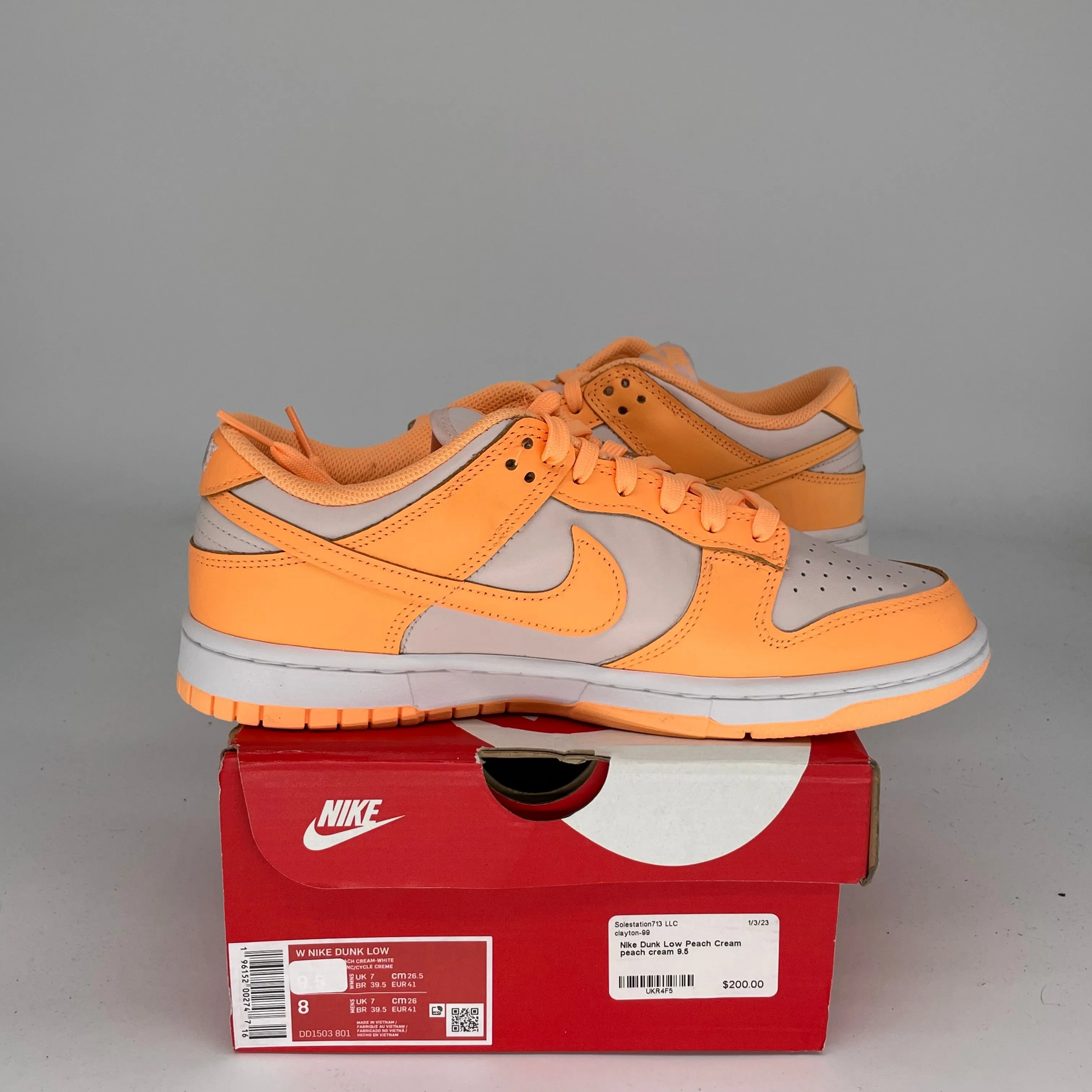 NIKE DUNK LOW PFIRSICH-CREME DAMEN GRÖSSE 8/9.5W DD1503-801