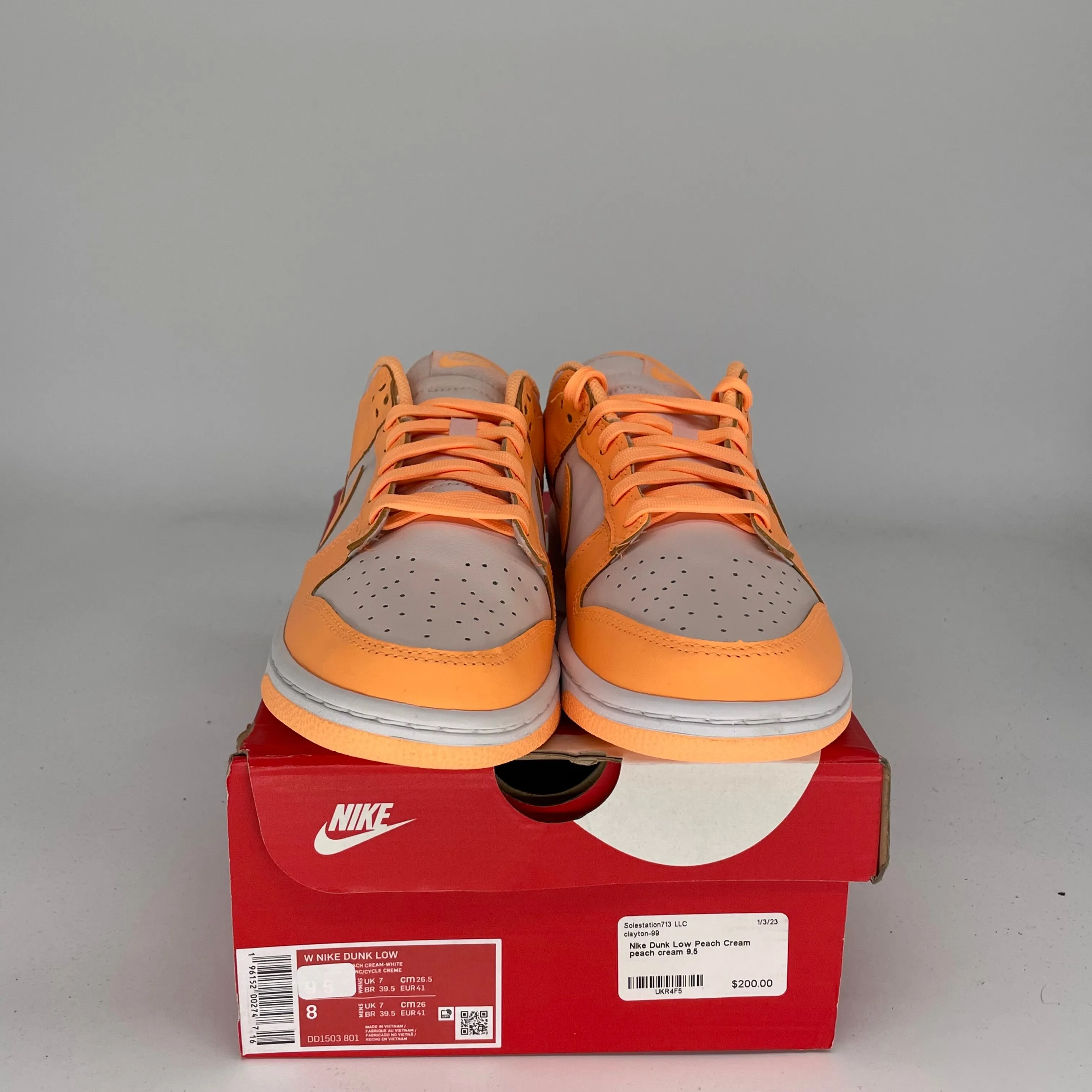 NIKE DUNK LOW PFIRSICH-CREME DAMEN GRÖSSE 8/9.5W DD1503-801