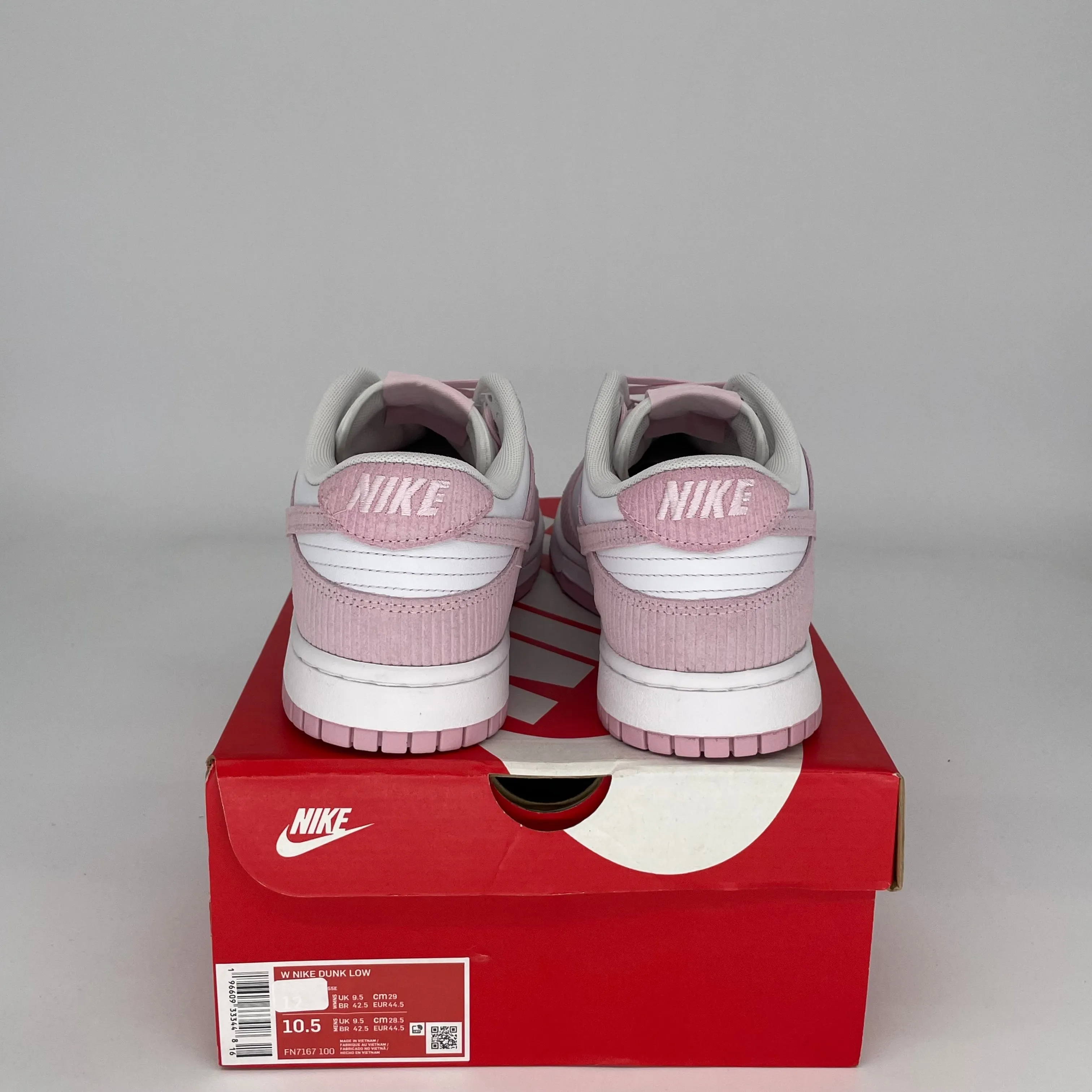 NIKE DUNK LOW ROSA CORD HERBST DAMEN GRÖSSE 10,5/12W FN7167-100