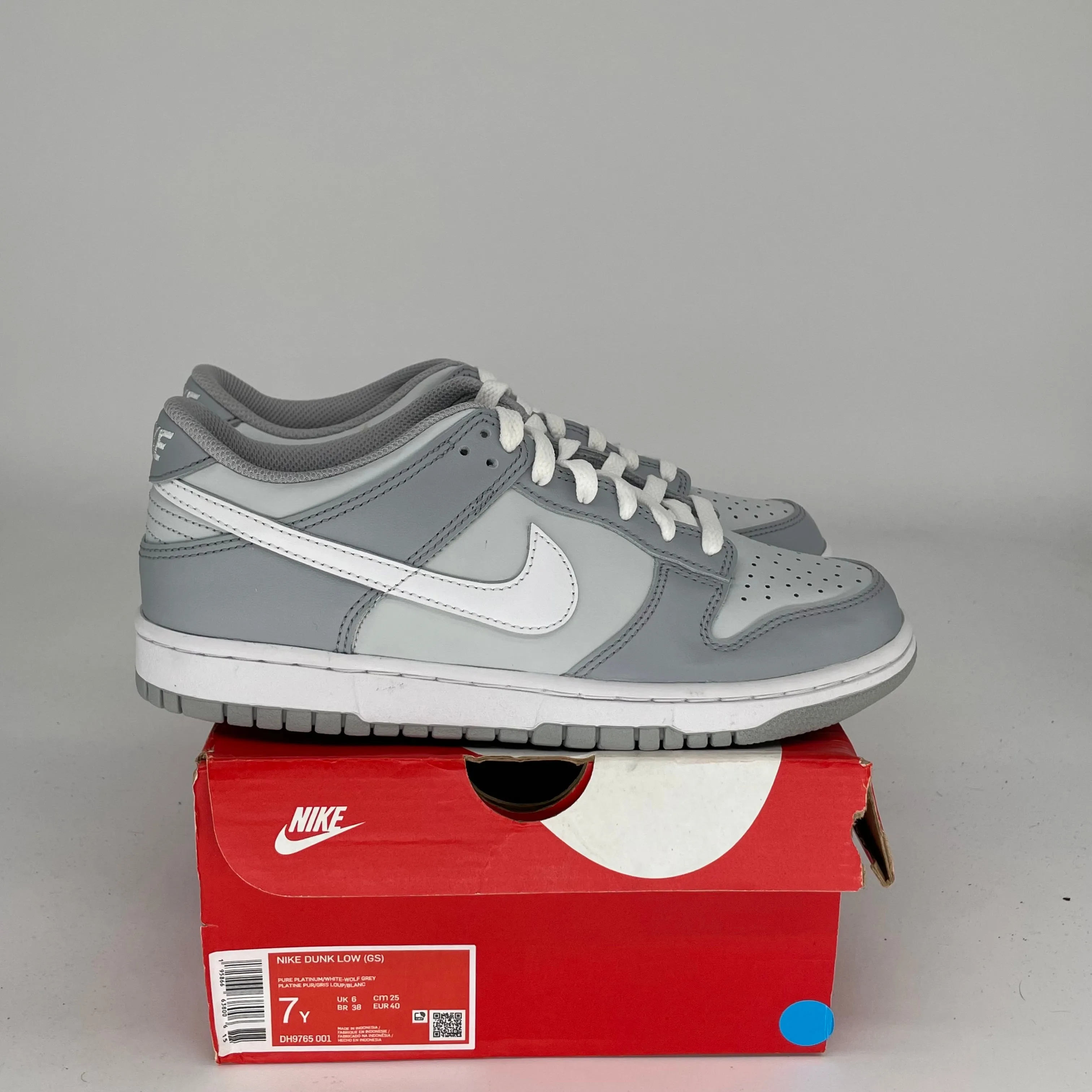 NIKE DUNK LOW ZWEIFARBIG GRAU GRÖßE 7Y DH9765-001