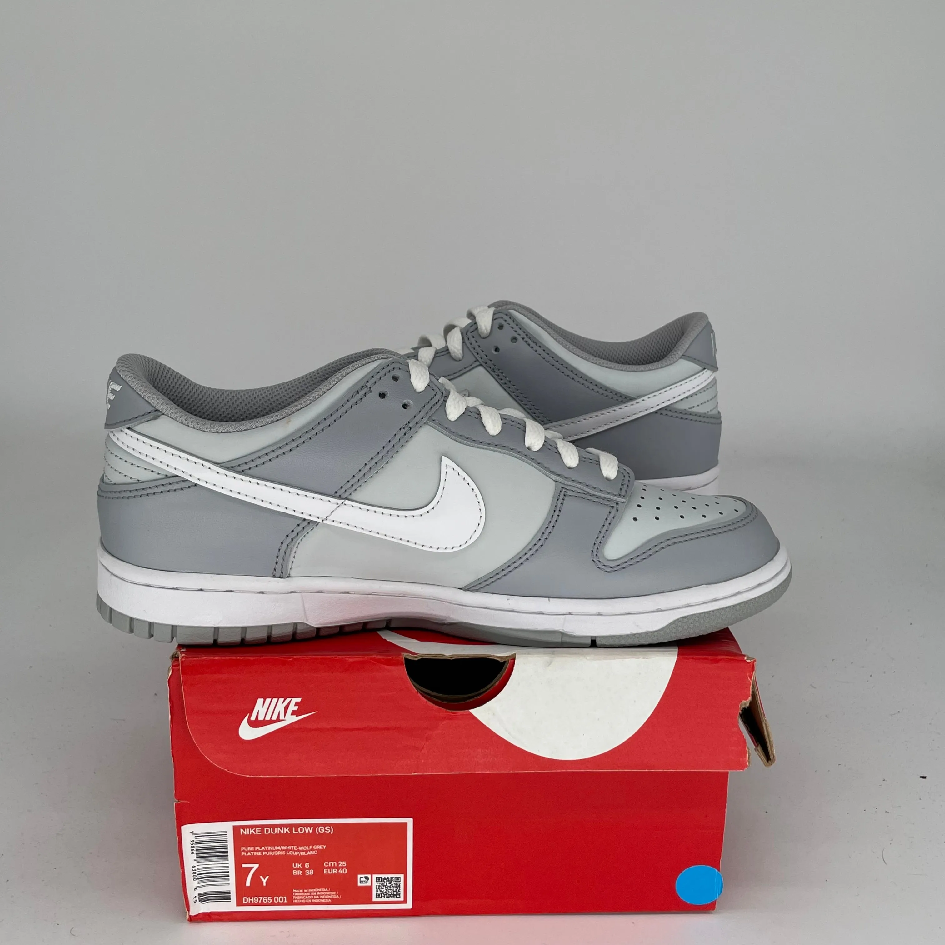 NIKE DUNK LOW ZWEIFARBIG GRAU GRÖßE 7Y DH9765-001