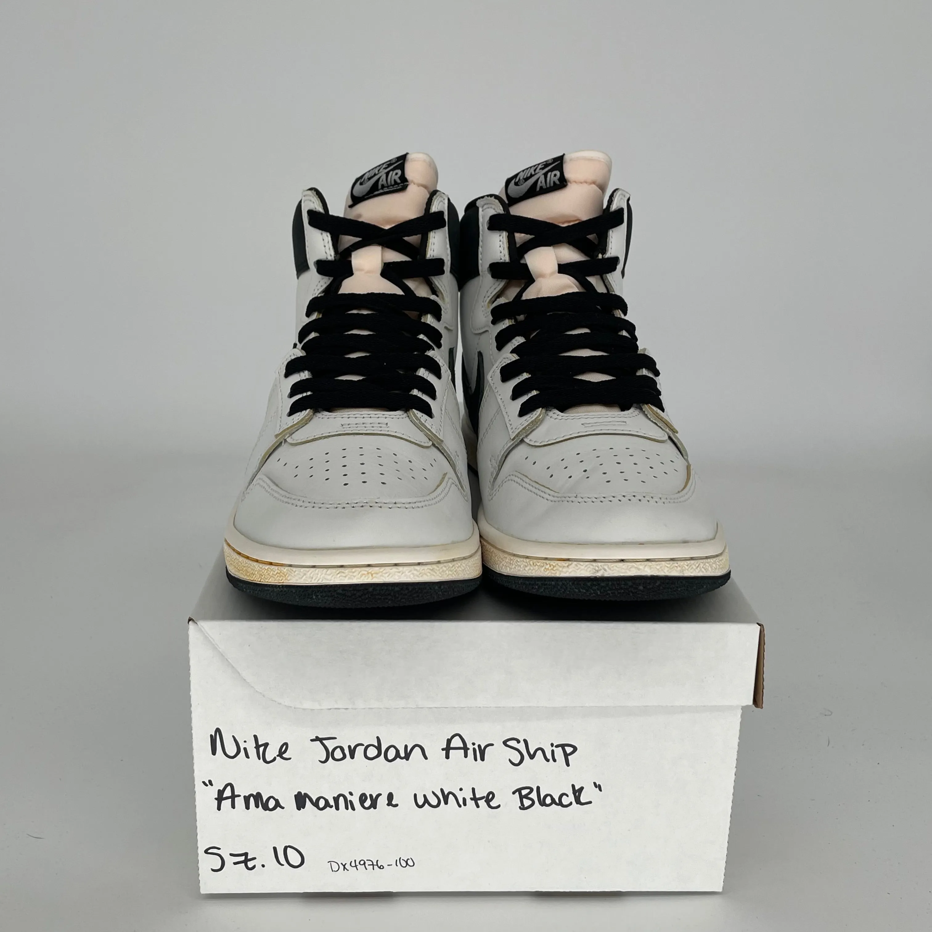 NIKE JORDAN AIR SHIP A MA MANIERE WEIß SCHWARZ GRÖßE 10 DX4976-100