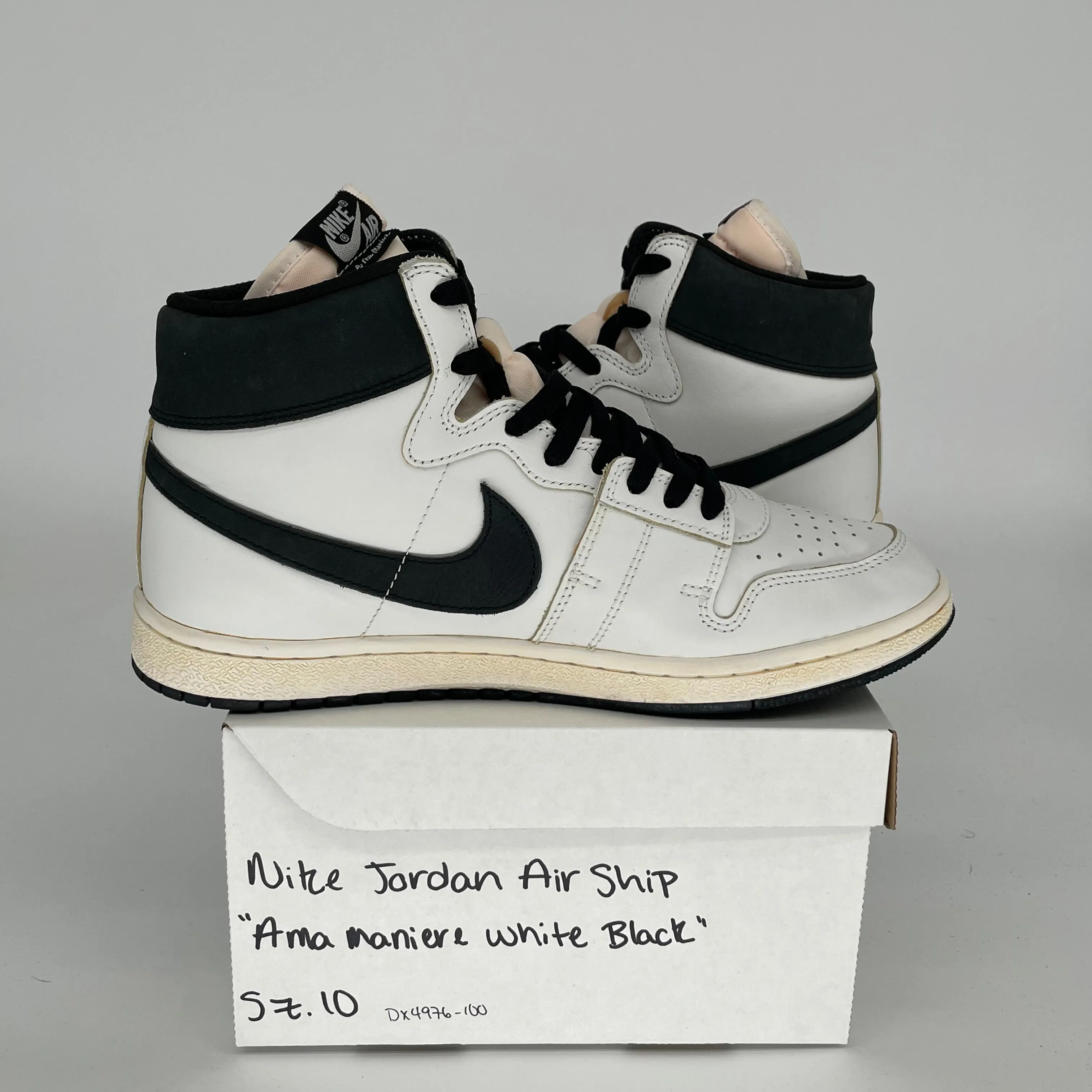NIKE JORDAN AIR SHIP A MA MANIERE WEIß SCHWARZ GRÖßE 10 DX4976-100