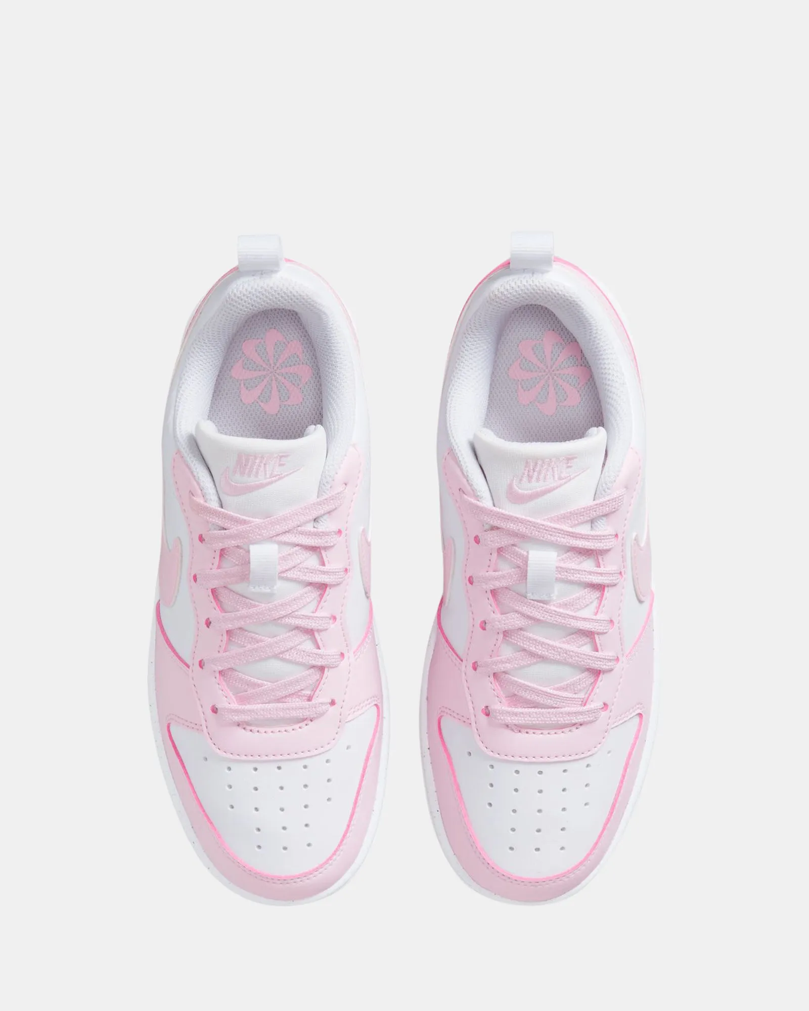 Nike Kinder Schuhe Court Borough Low RC Grundschule Weiß/Rosa Schaum