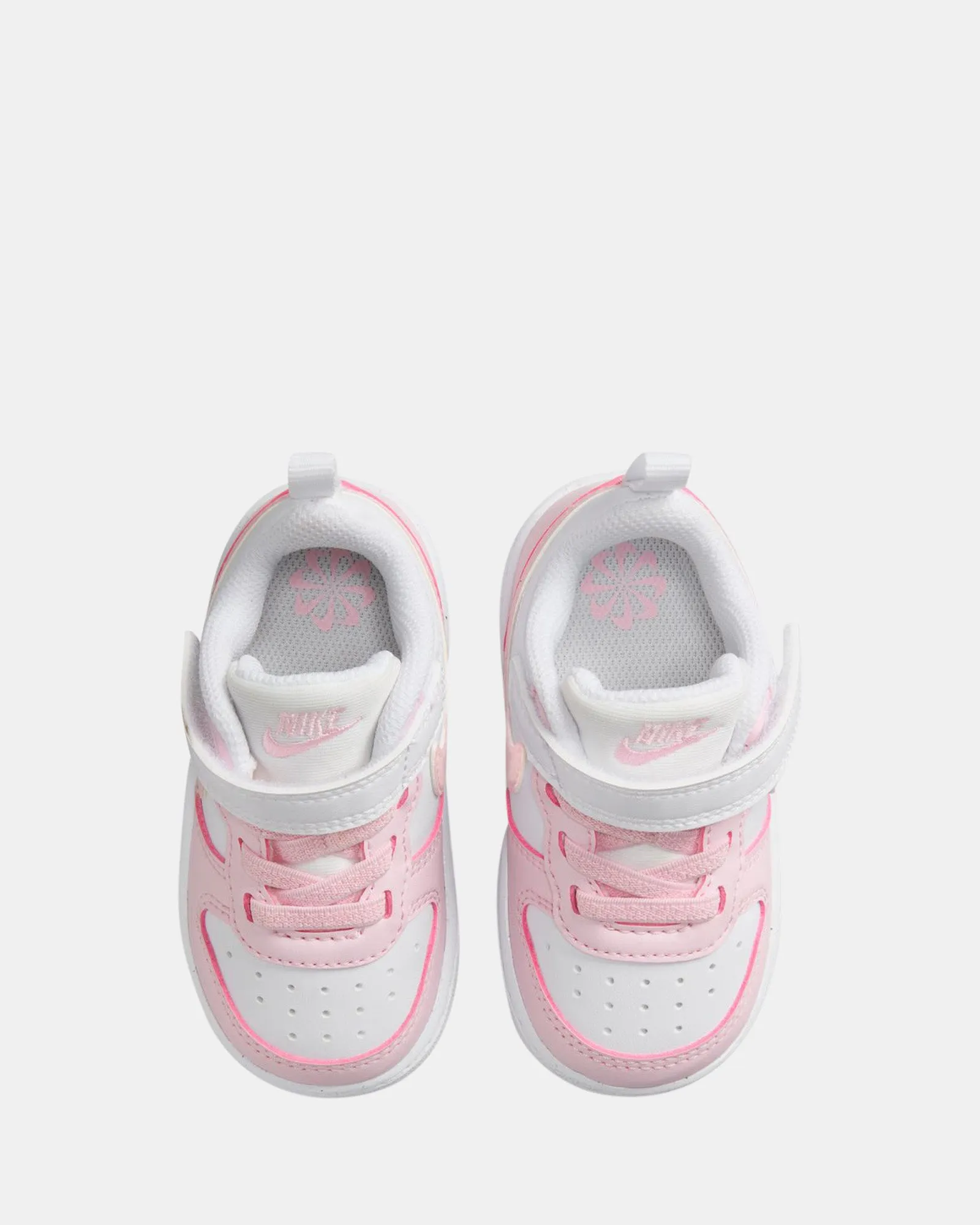 Nike Kinder-Schuhe Court Borough Low Recraft Kleinkind Weiß/Rosa Schaumstoff