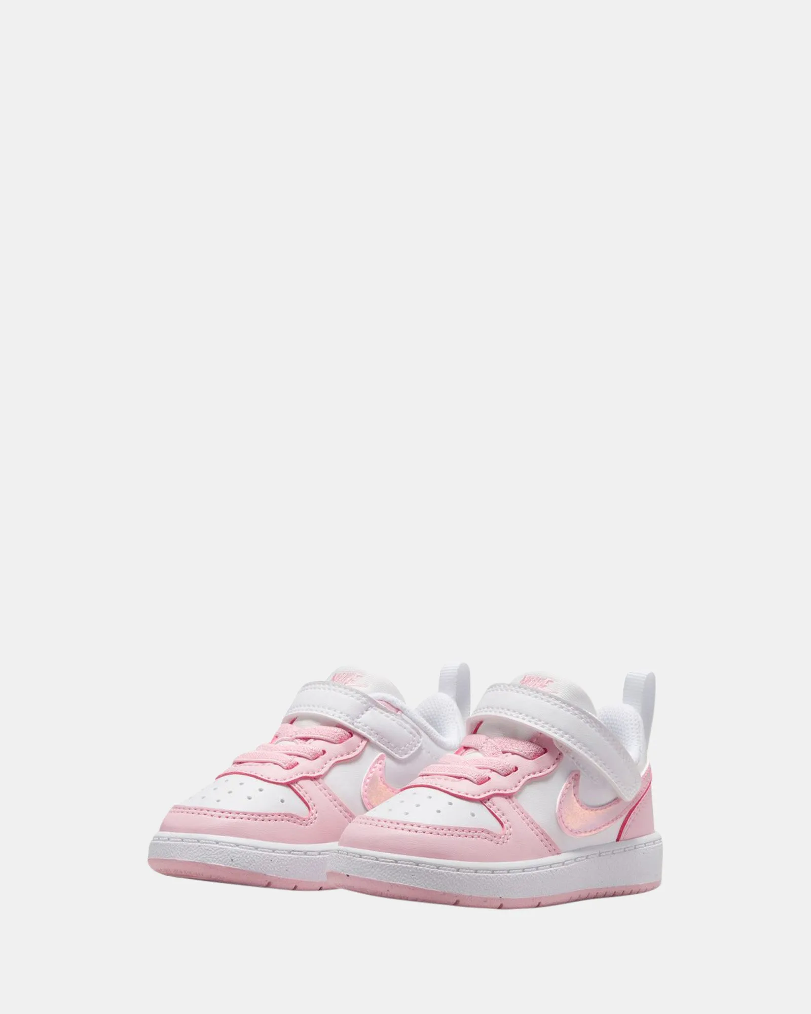 Nike Kinder-Schuhe Court Borough Low Recraft Kleinkind Weiß/Rosa Schaumstoff