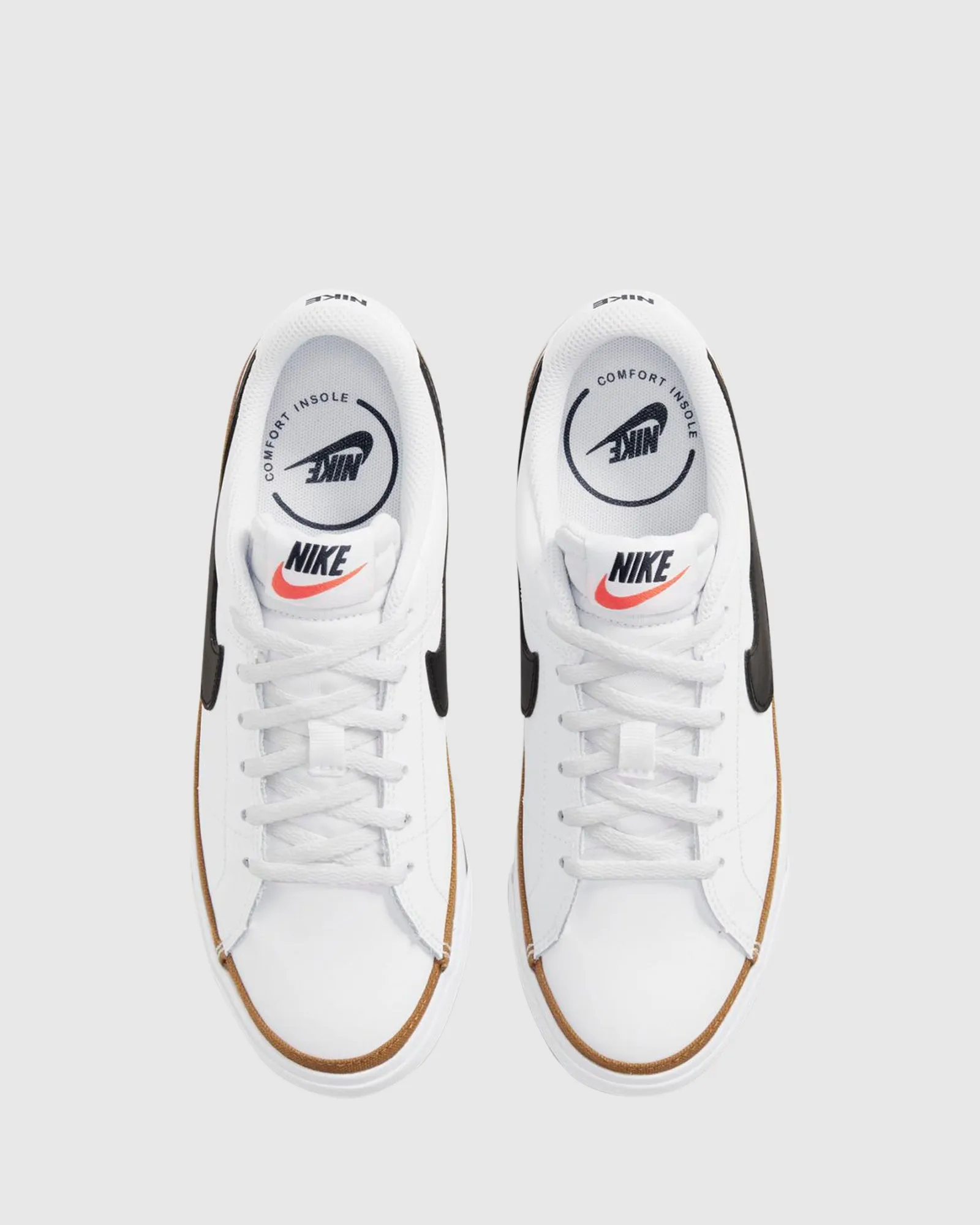 Nike Kinder Schuhe Court Legacy Grundschule Weiß/Schwarz/Wüstenocker
