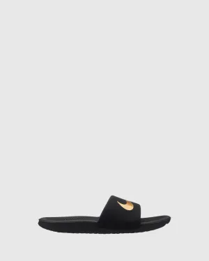 Nike Kinder-Schuhe Kawa Slides Schwarz/Gold
