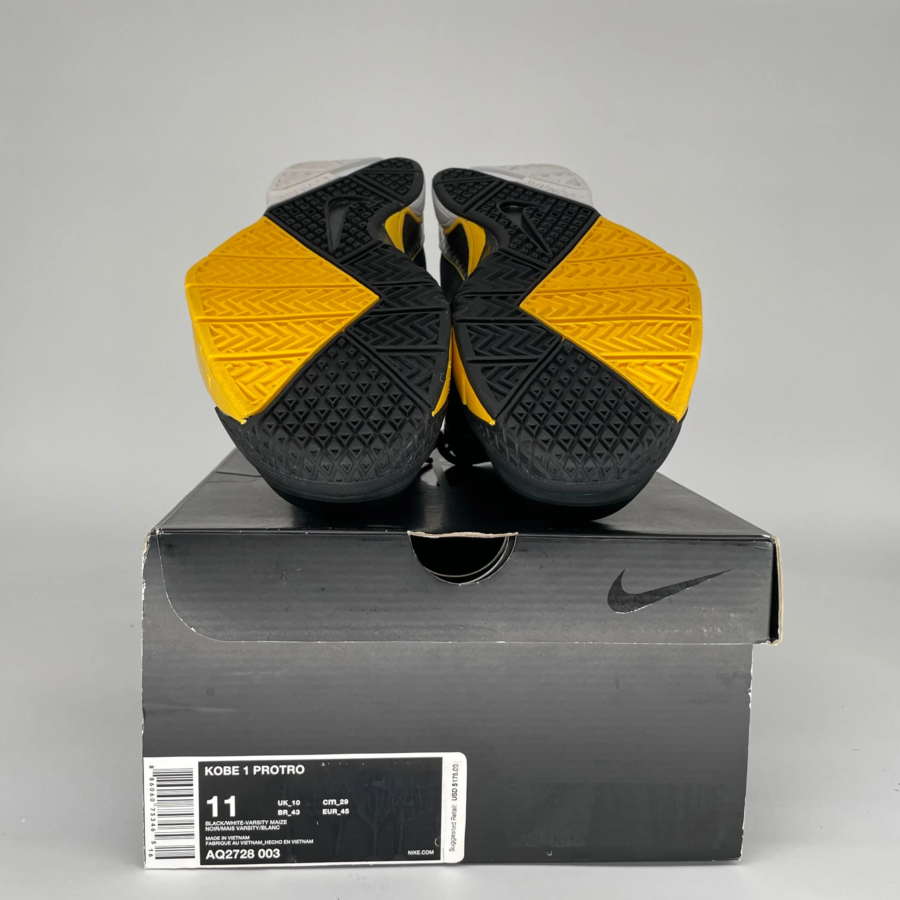 NIKE KOBE 1 PROTRO SCHWARZ MAISGELB GRÖSSE 11 AQ2728-003