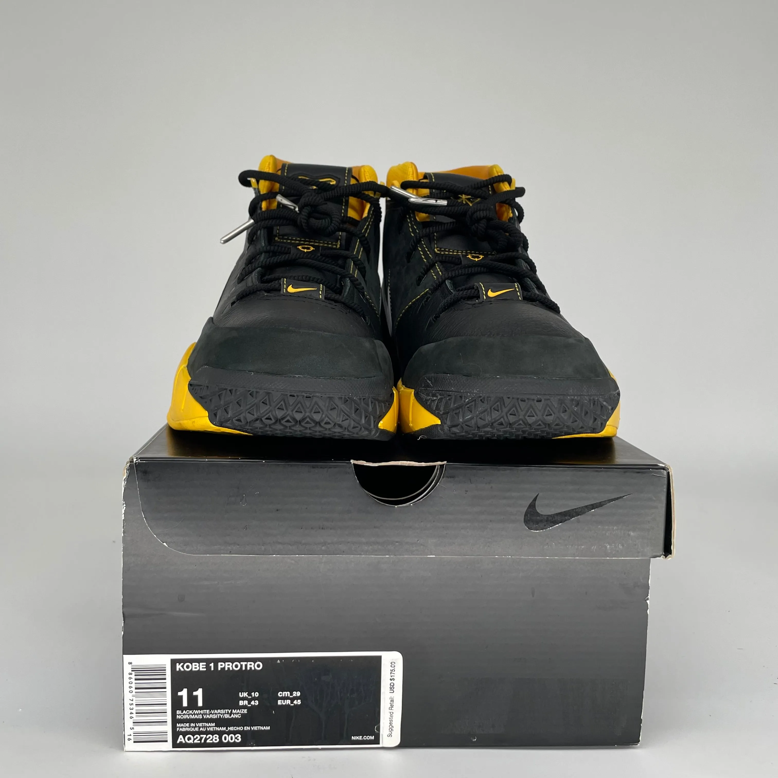 NIKE KOBE 1 PROTRO SCHWARZ MAISGELB GRÖSSE 11 AQ2728-003