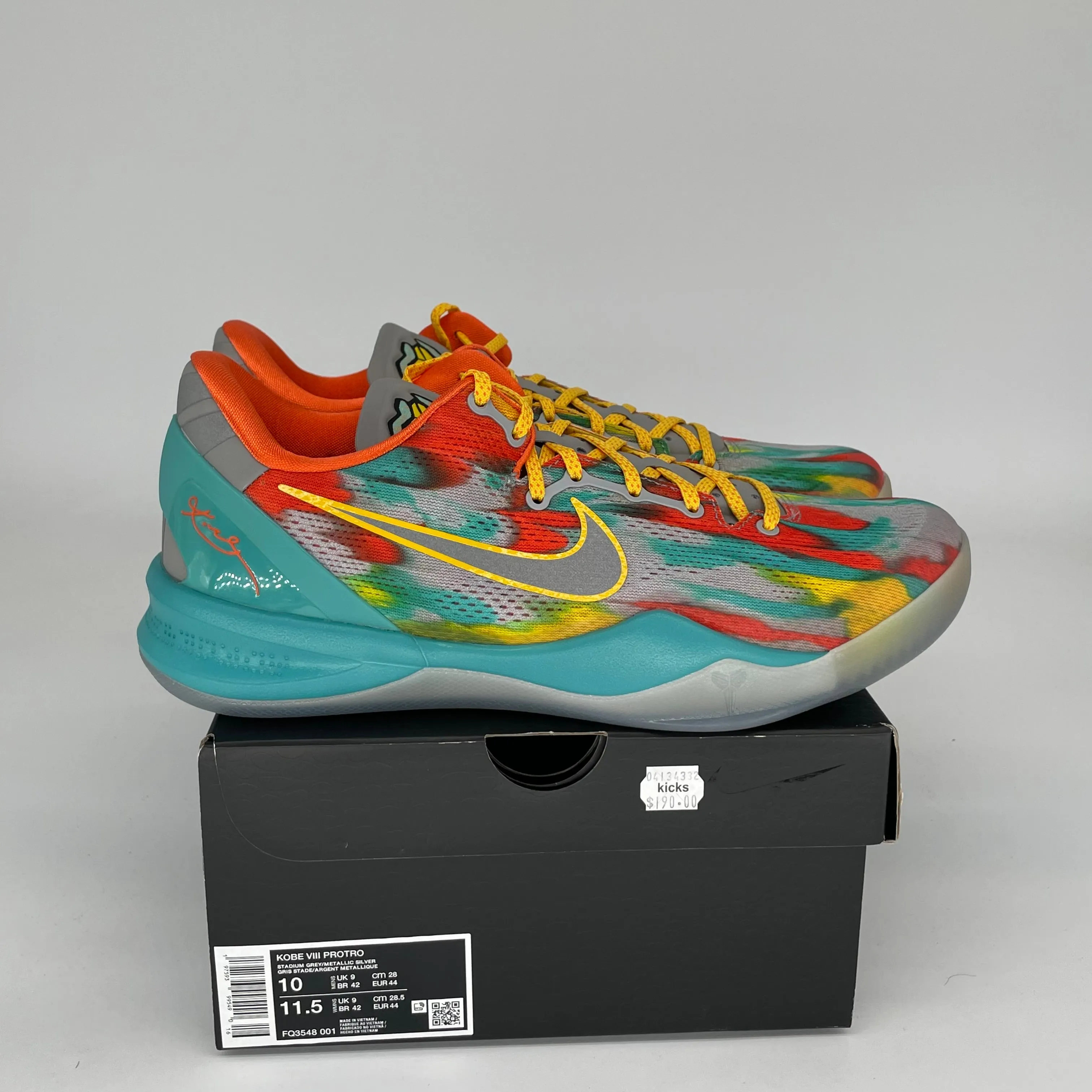 NIKE KOBE 8 PROTRO VENICE BEACH GRÖßE 10 FQ3548-001