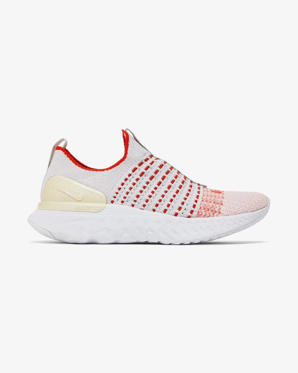 NIKE REACT PHANTOM RUN FLYKNIT 2 IN DEN FARBEN VAST GRAU, FEUERROSA UND TEAMORANGE