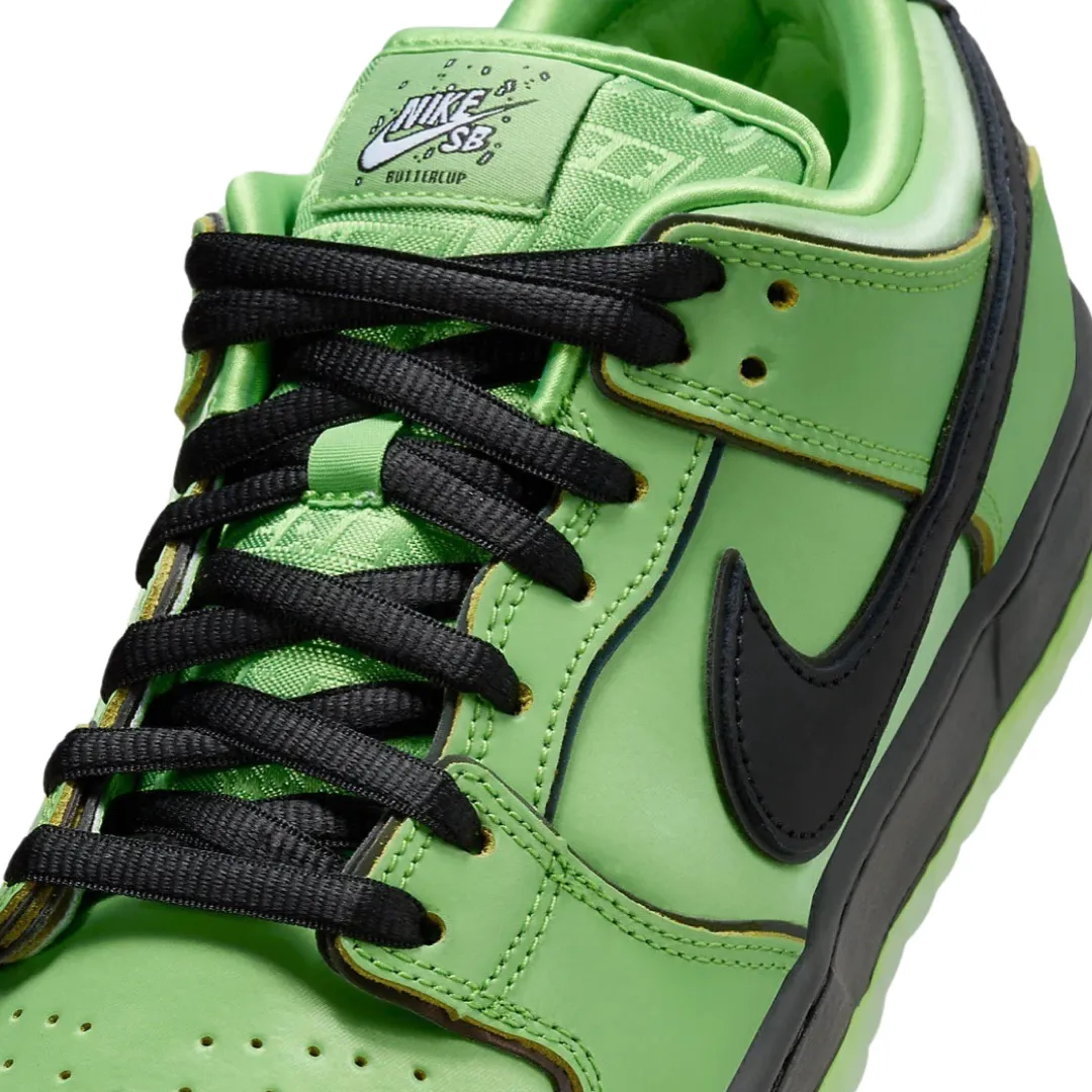 Nike SB Dunk Low Pro QS Powerpuff Girls Buttercup Bösartiges Grün Schwarzer Lotus Rosa Nike Dunk