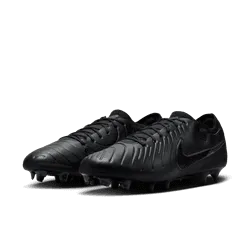 Nike Tiempo Legend 10 Elite FG Fußballschuhe für festen Untergrund - Schwarz/Schwarz tiefes Dschungelgrün