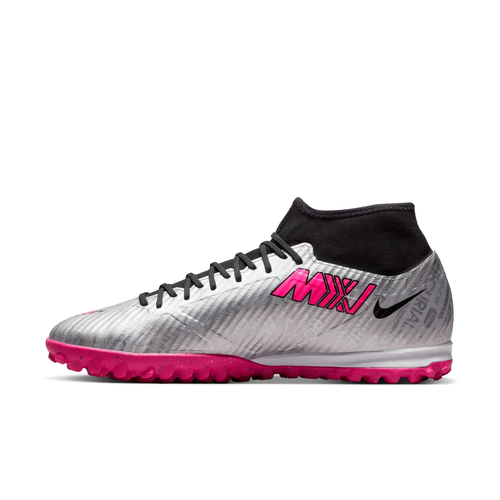 Nike Zoom Mercurial Superfly 9 Academy XXV TF Fußballschuhe für Kunstrasen - Metallisches Silber/Hyper Pink