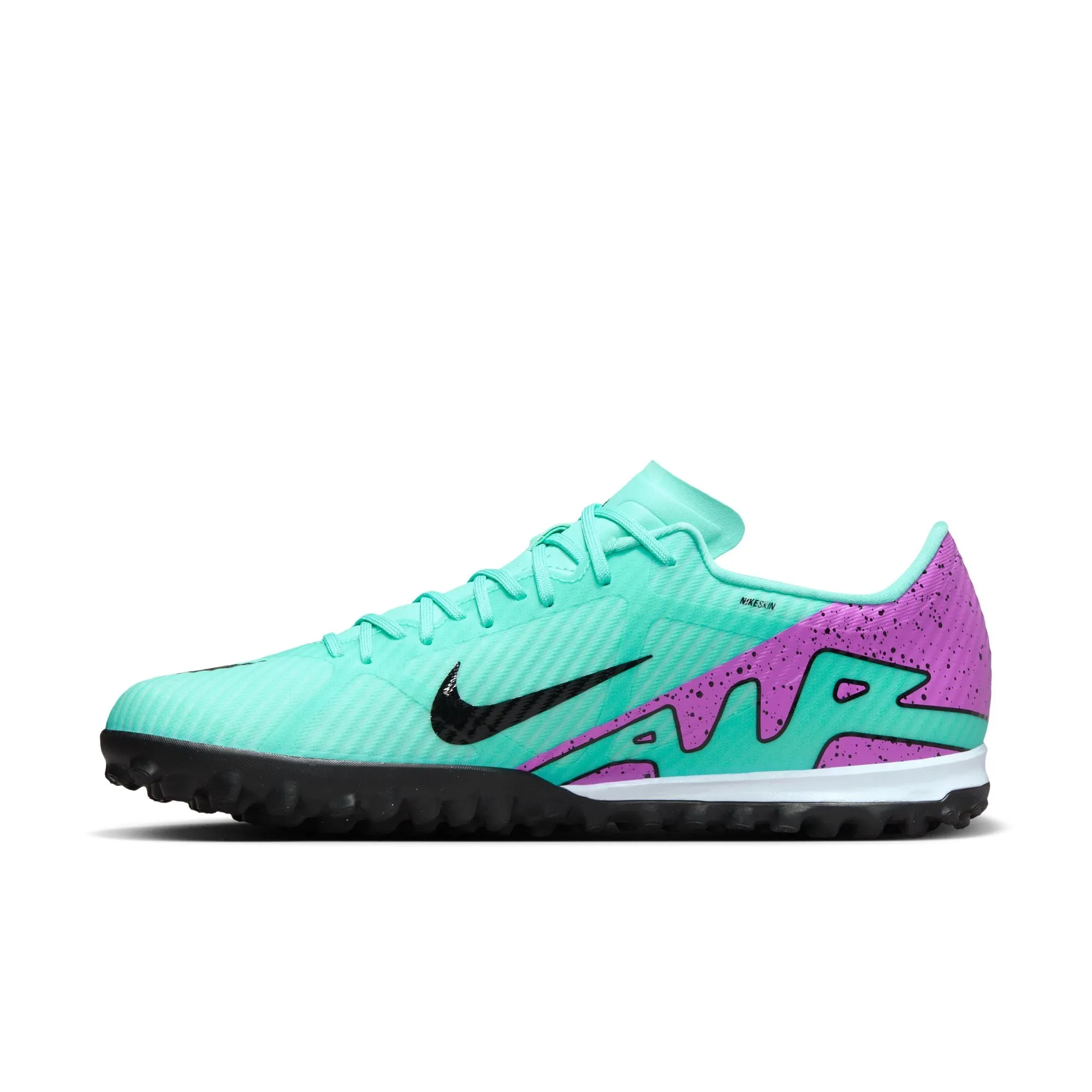 Nike Zoom Mercurial Vapor 15 Academy TF Fußballschuhe für Kunstrasen - Hyper Türkis/Fuchsia Dream Schwarz